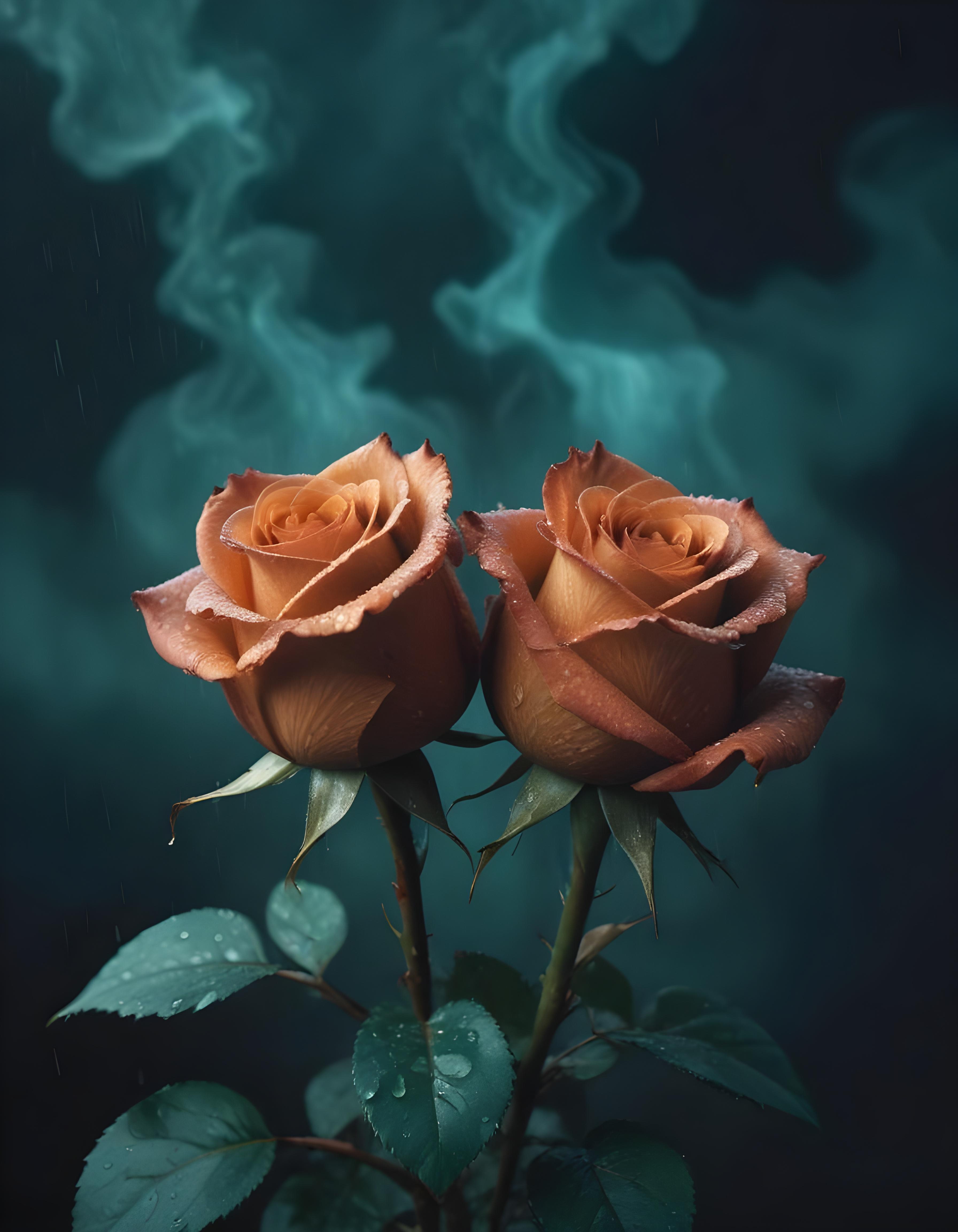 Dark Romantic Rose Flower Artwork with Dramatic Lighting and Moody Background