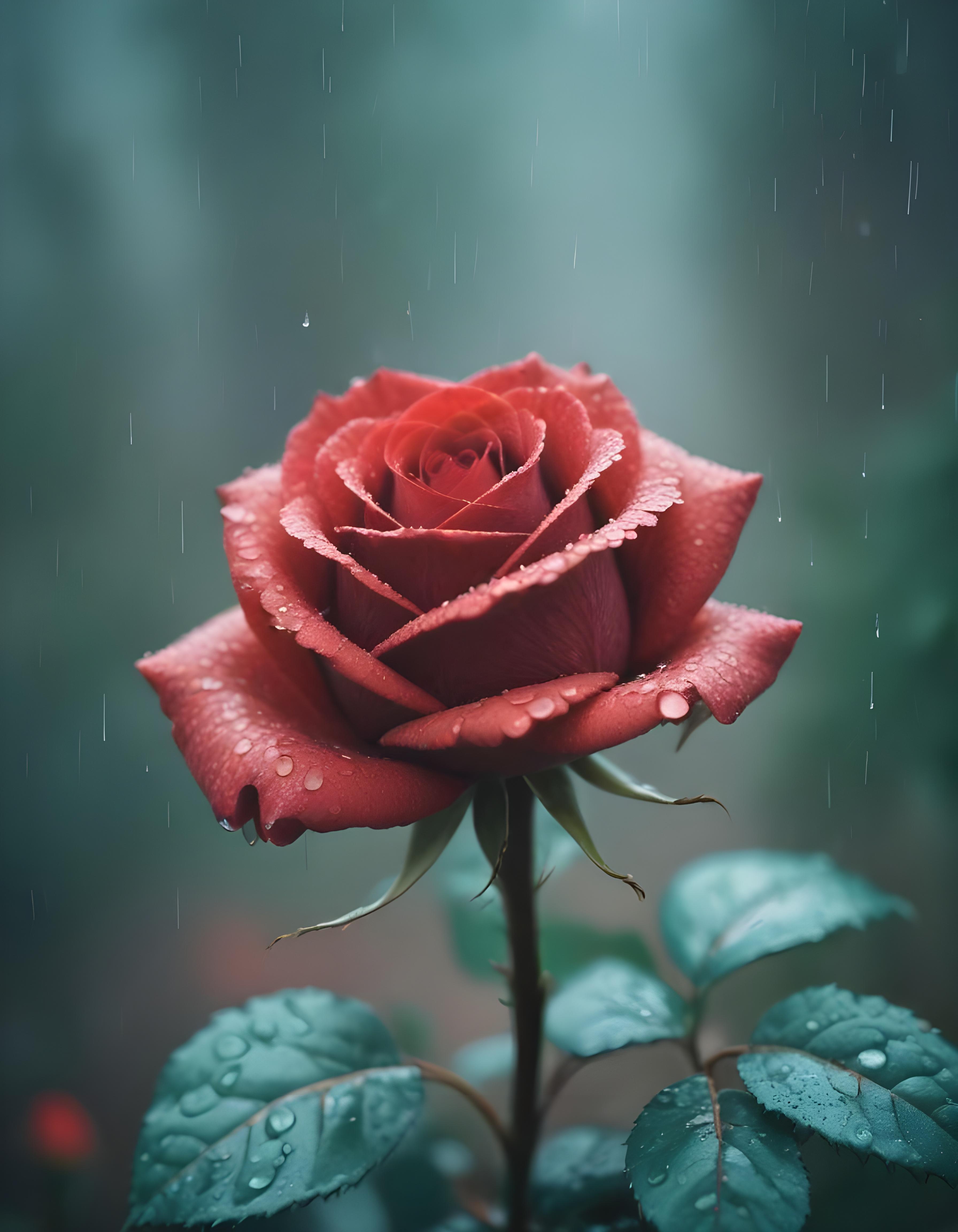 Dark Romantic Rose Flower Artwork with Dramatic Lighting and Moody Background