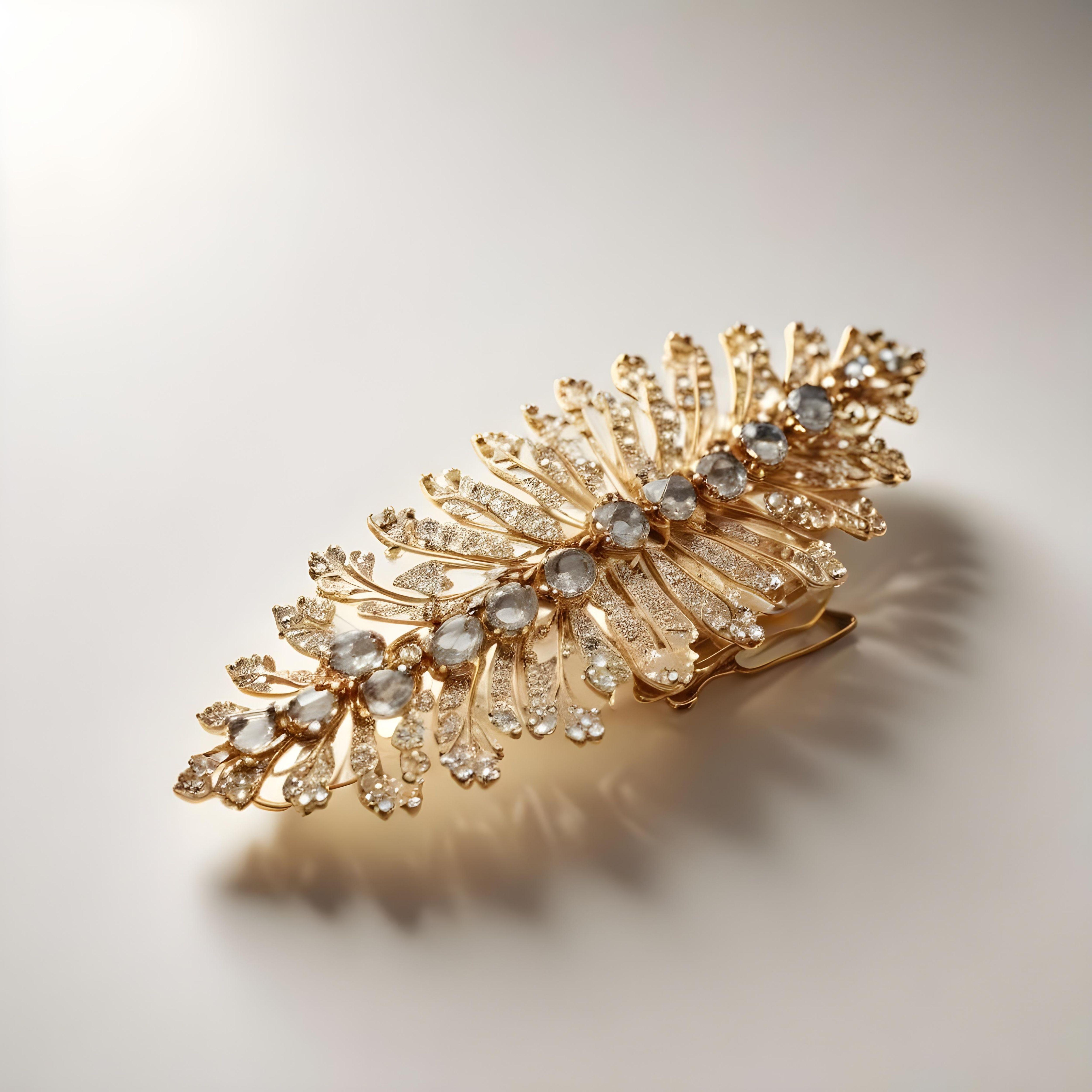 Elegant Decorative Hair Accessories and Luxury Jewelry Elements Isolated Background
