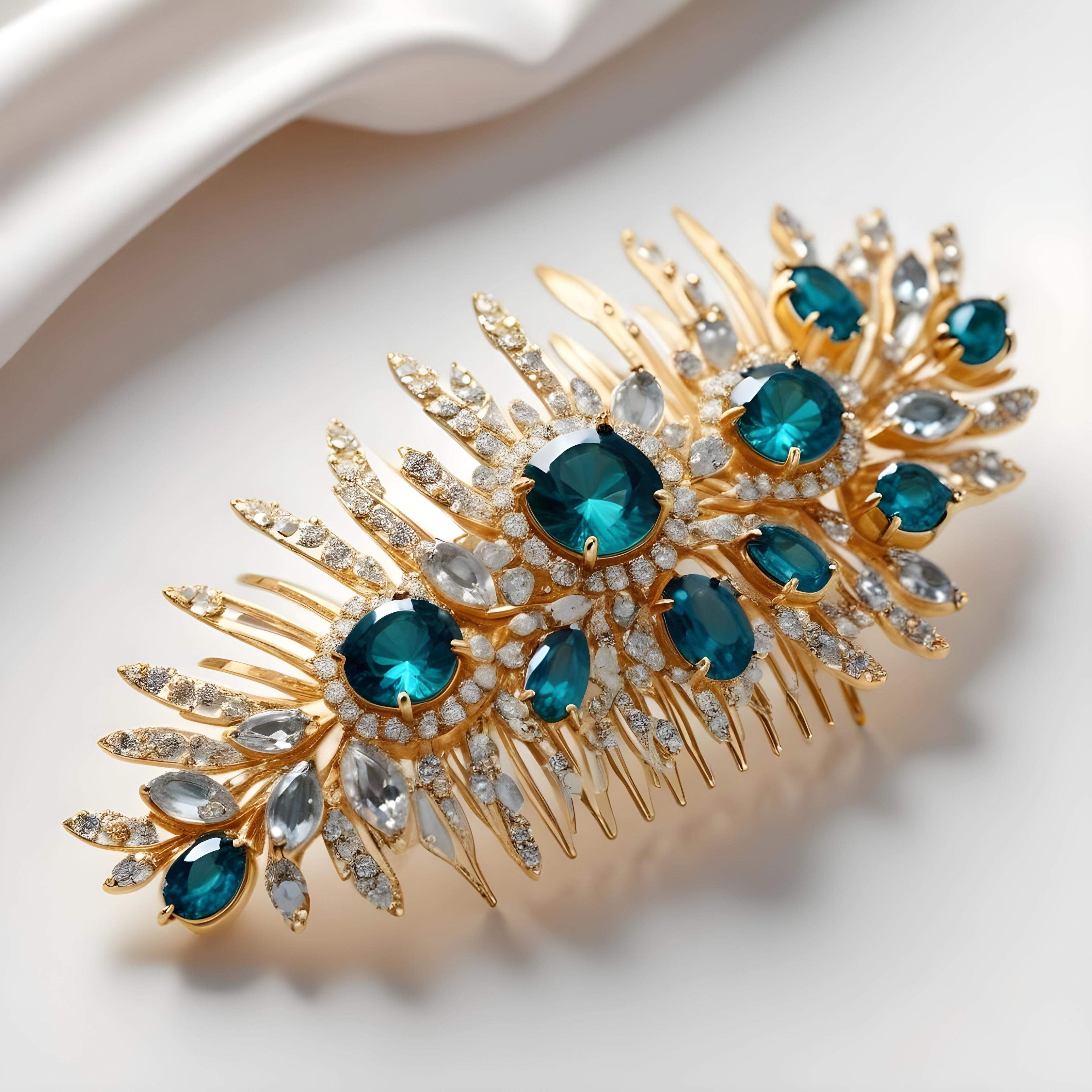 Elegant Decorative Hair Accessories and Luxury Jewelry Elements Isolated Background