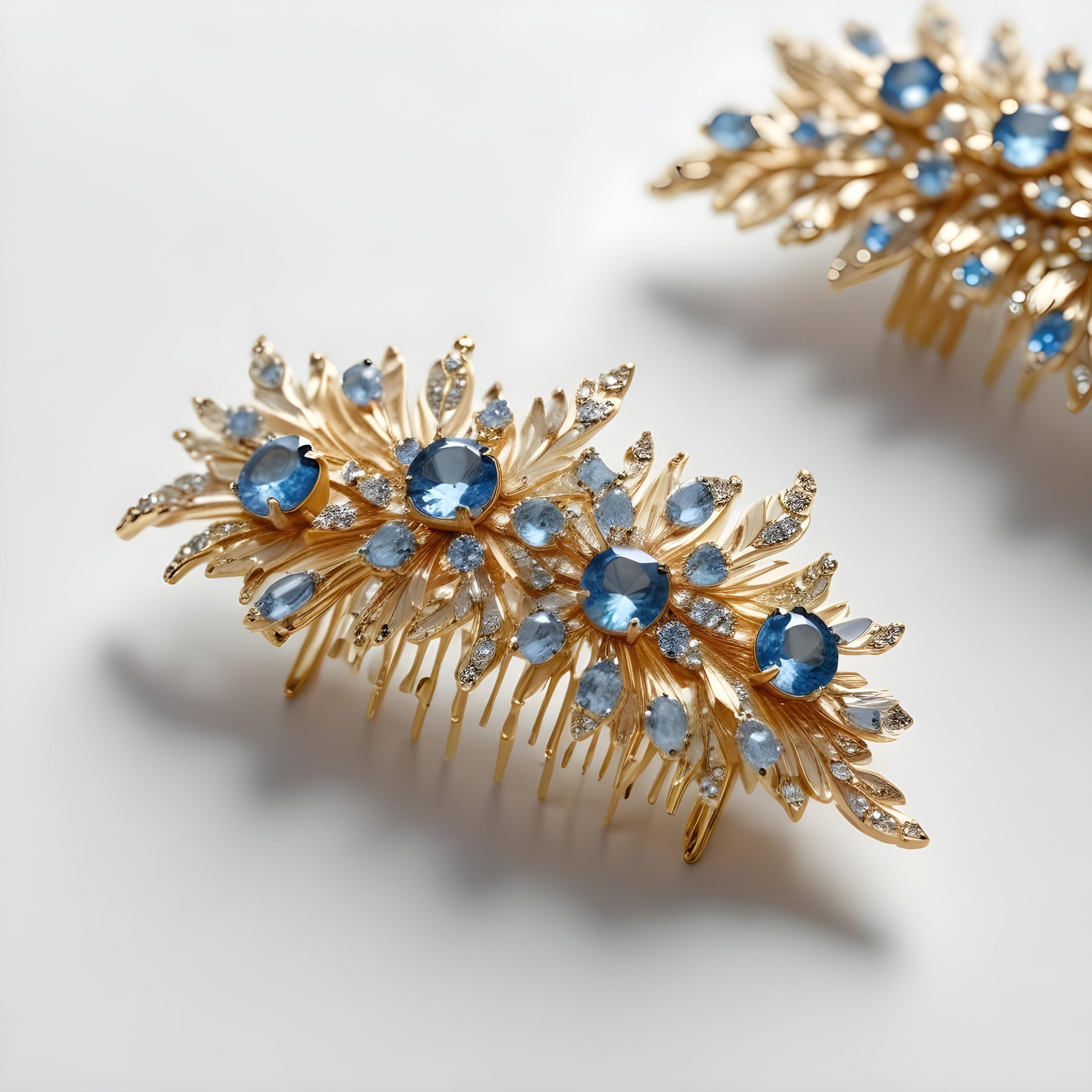 Elegant Decorative Hair Accessories and Luxury Jewelry Elements Isolated Background