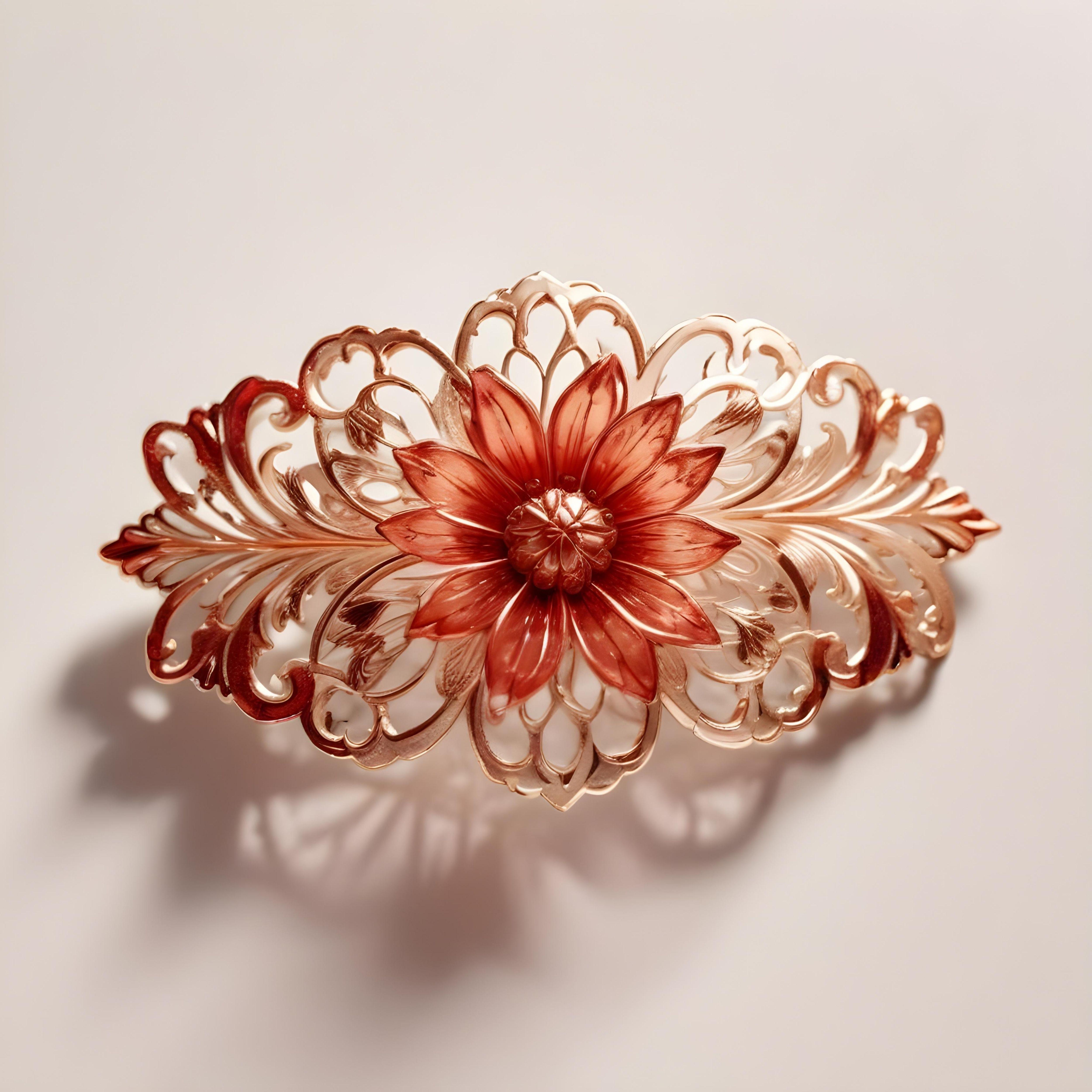 Elegant Decorative Hair Accessories and Luxury Jewelry Elements Isolated Background