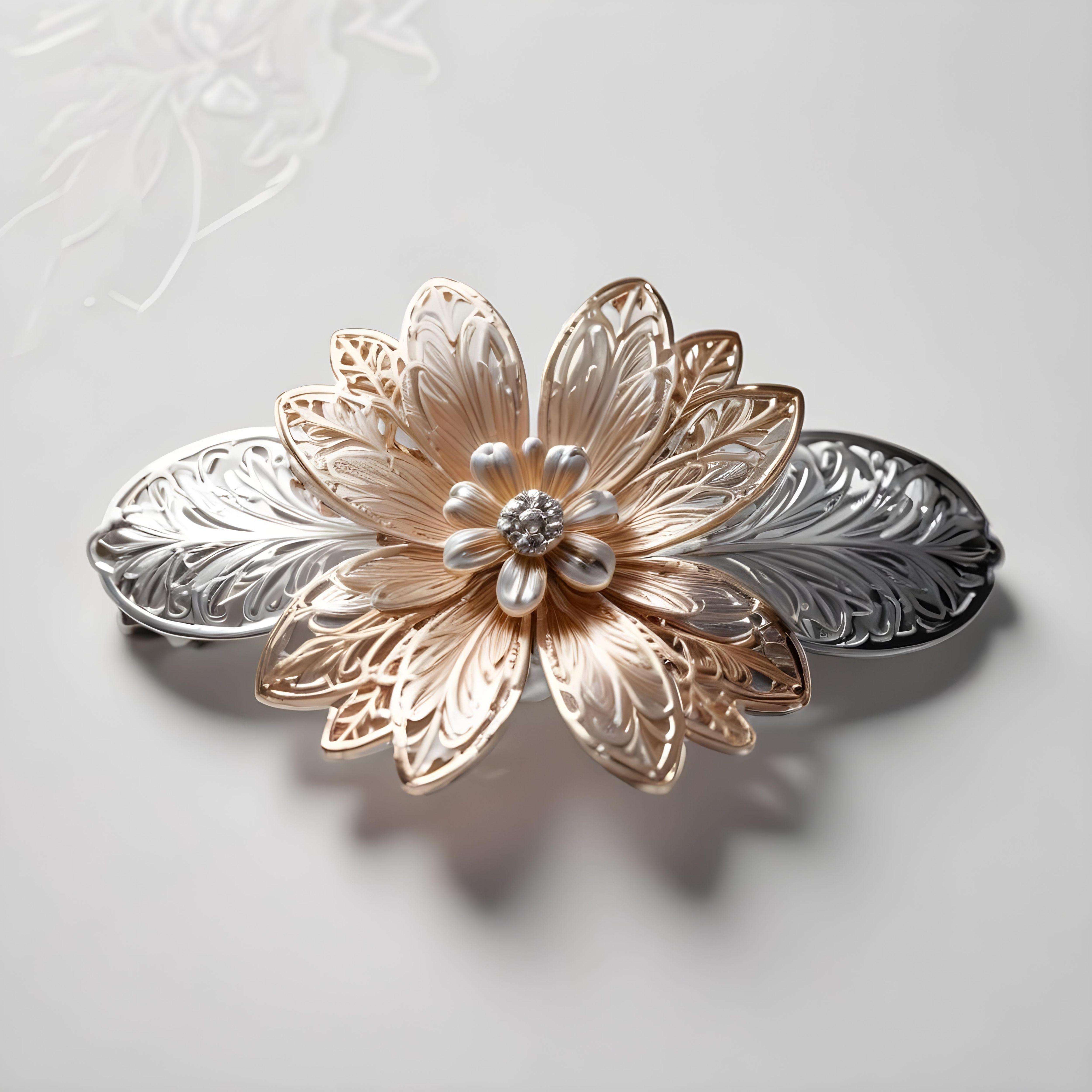 Elegant Decorative Hair Accessories and Luxury Jewelry Elements Isolated Background