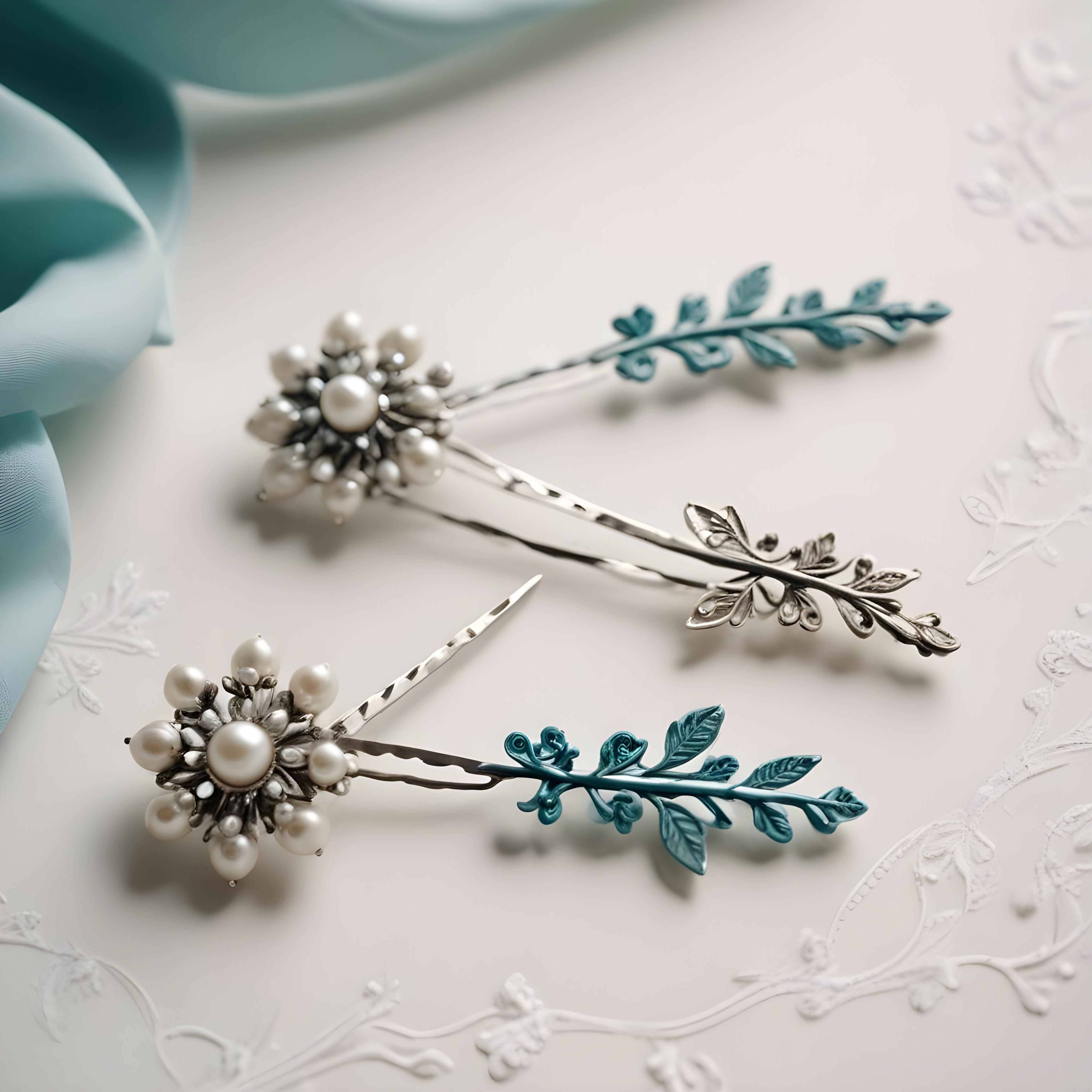 Elegant Decorative Hair Accessories and Luxury Jewelry Elements Isolated Background