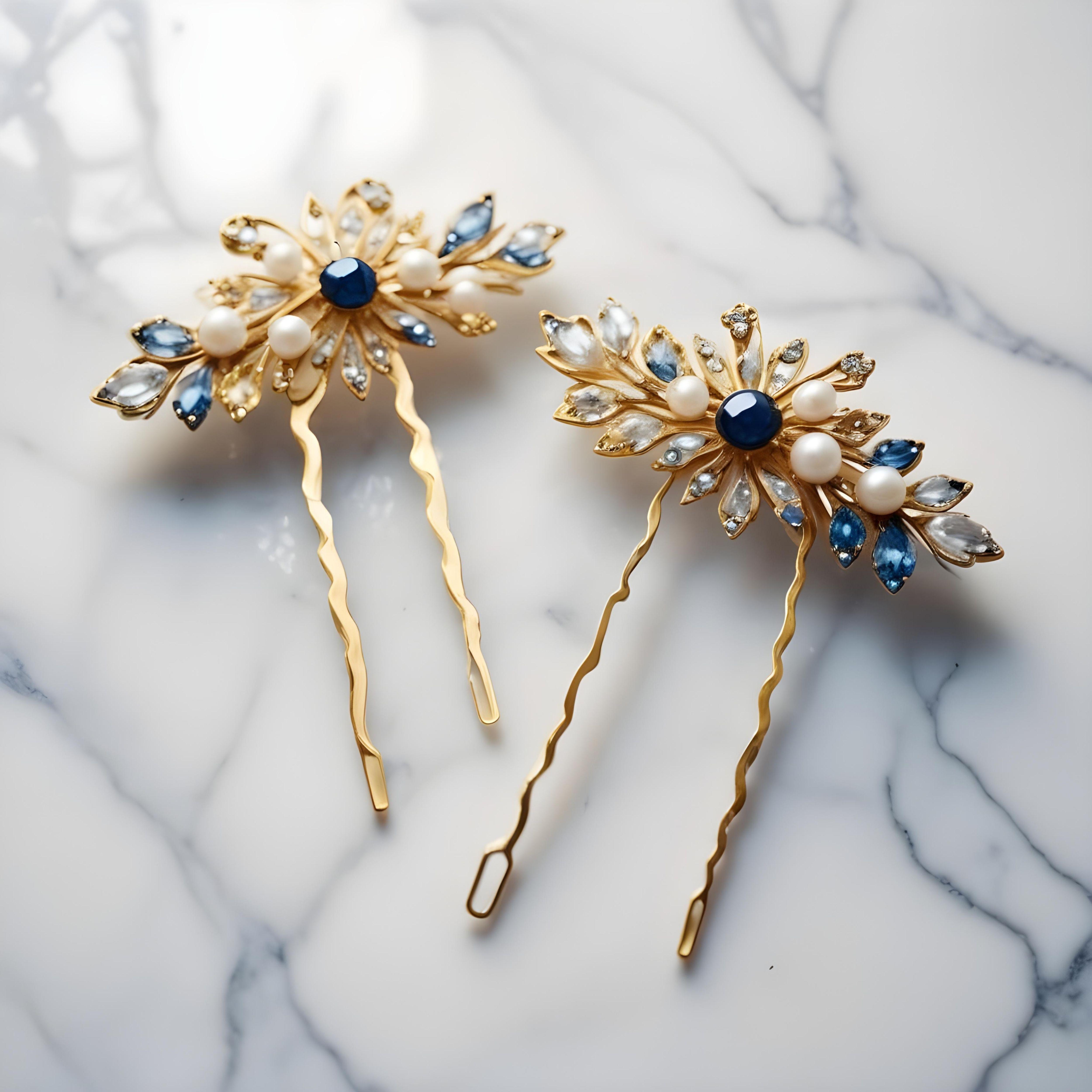 Elegant Decorative Hair Accessories and Luxury Jewelry Elements Isolated Background