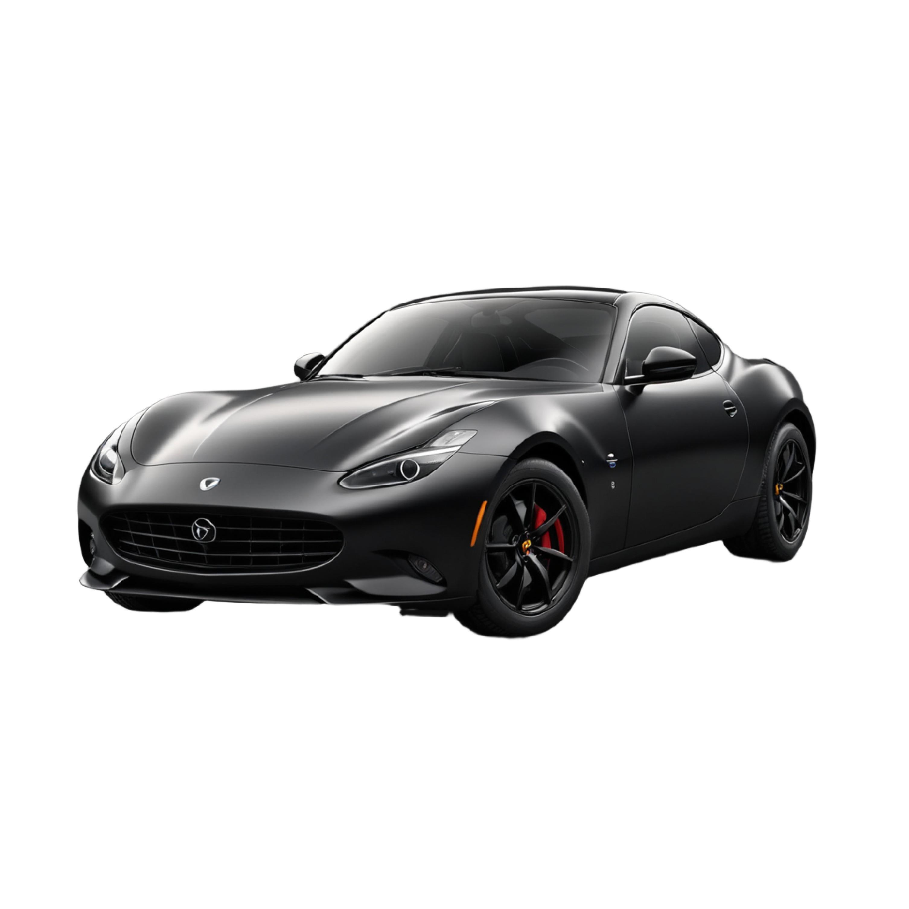 Luxury Black Sports Car Isolated on White Background
