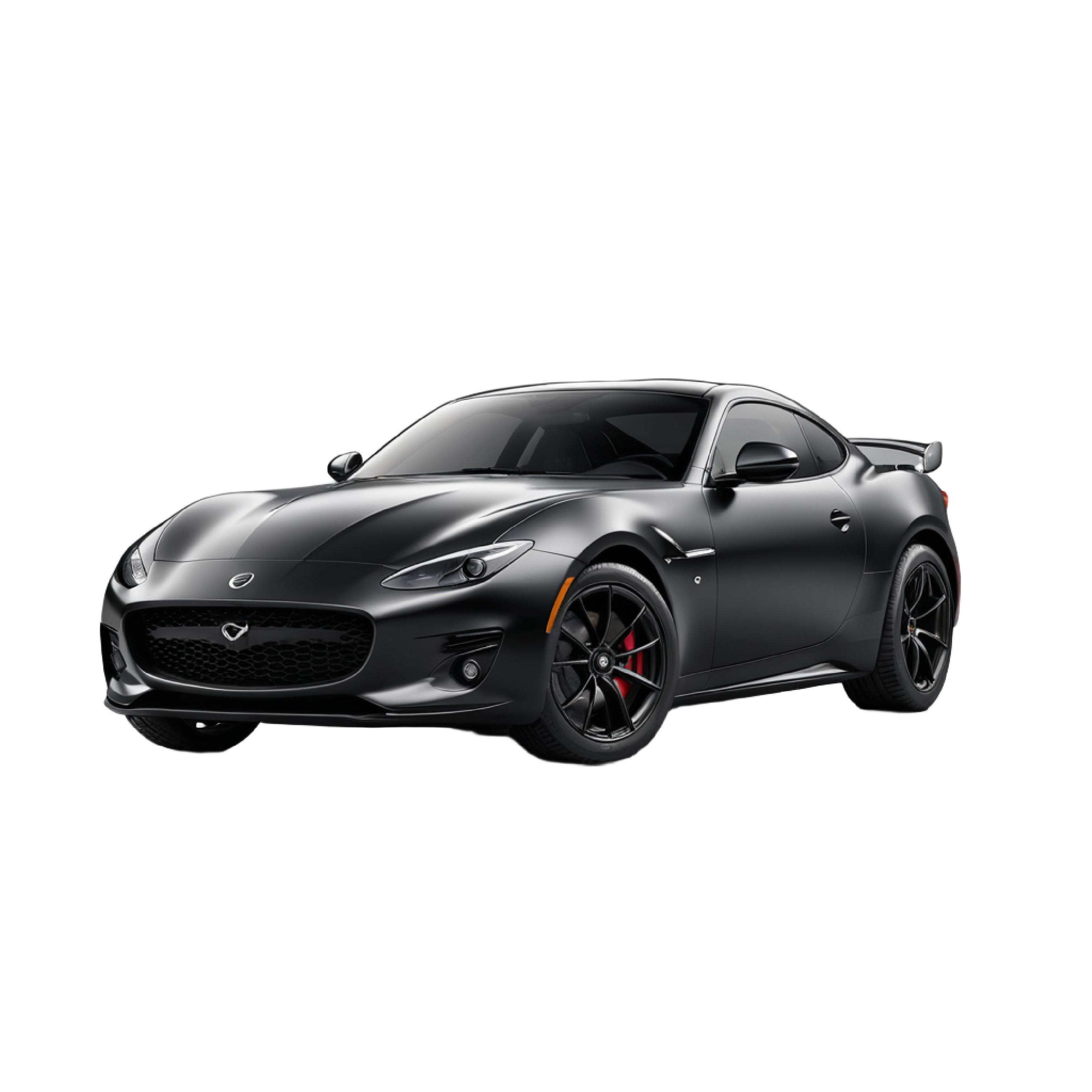 Luxury Black Sports Car Isolated on White Background