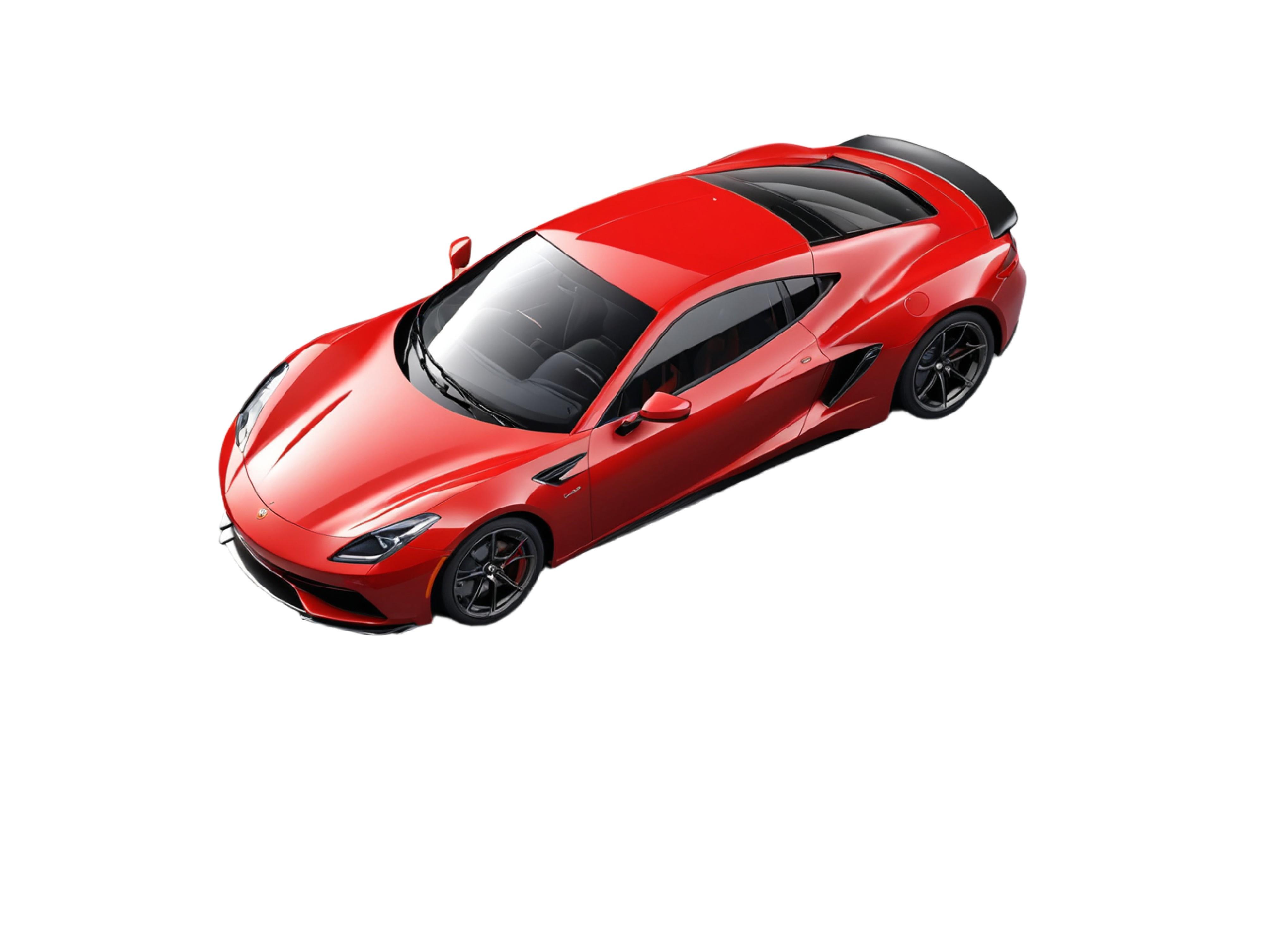 Luxury Red Supercar Isolated on White Background