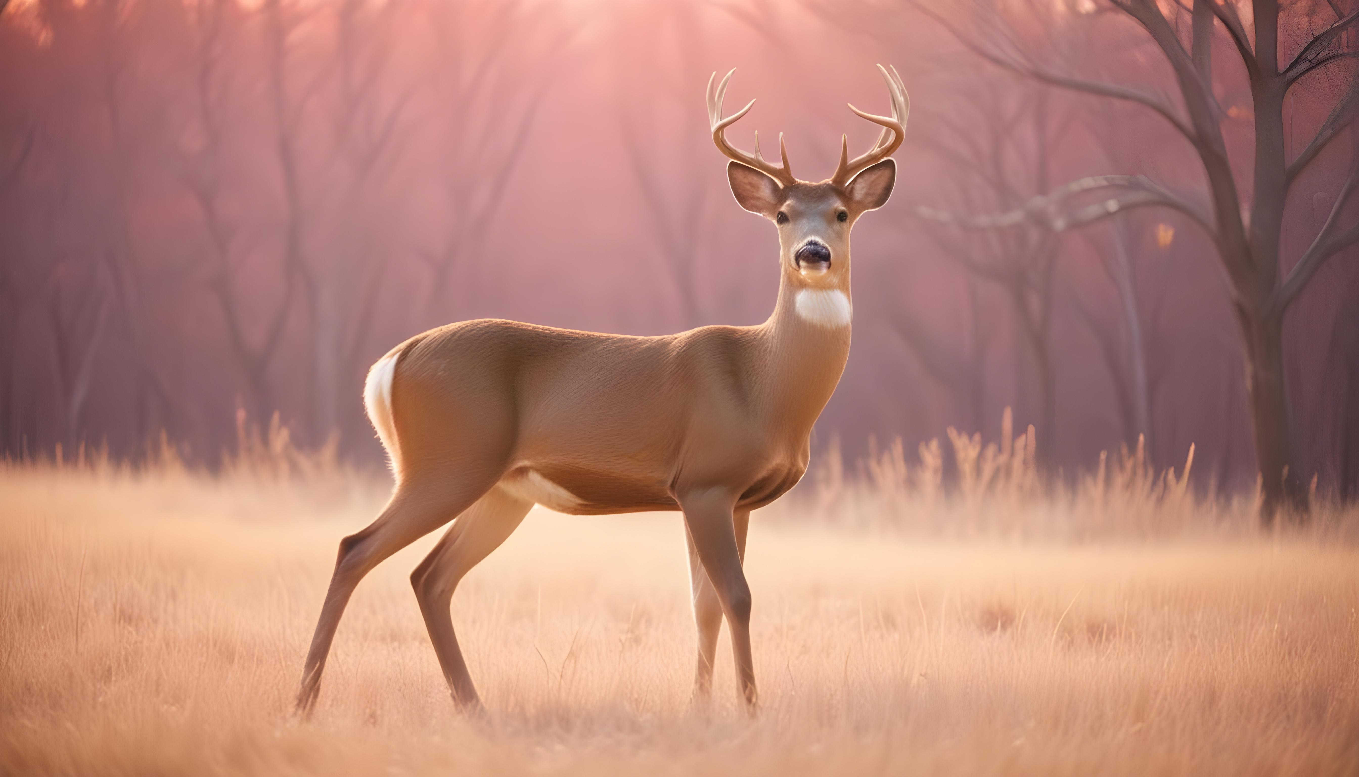 Majestic Deer Wildlife Portrait in Natural Forest Environment