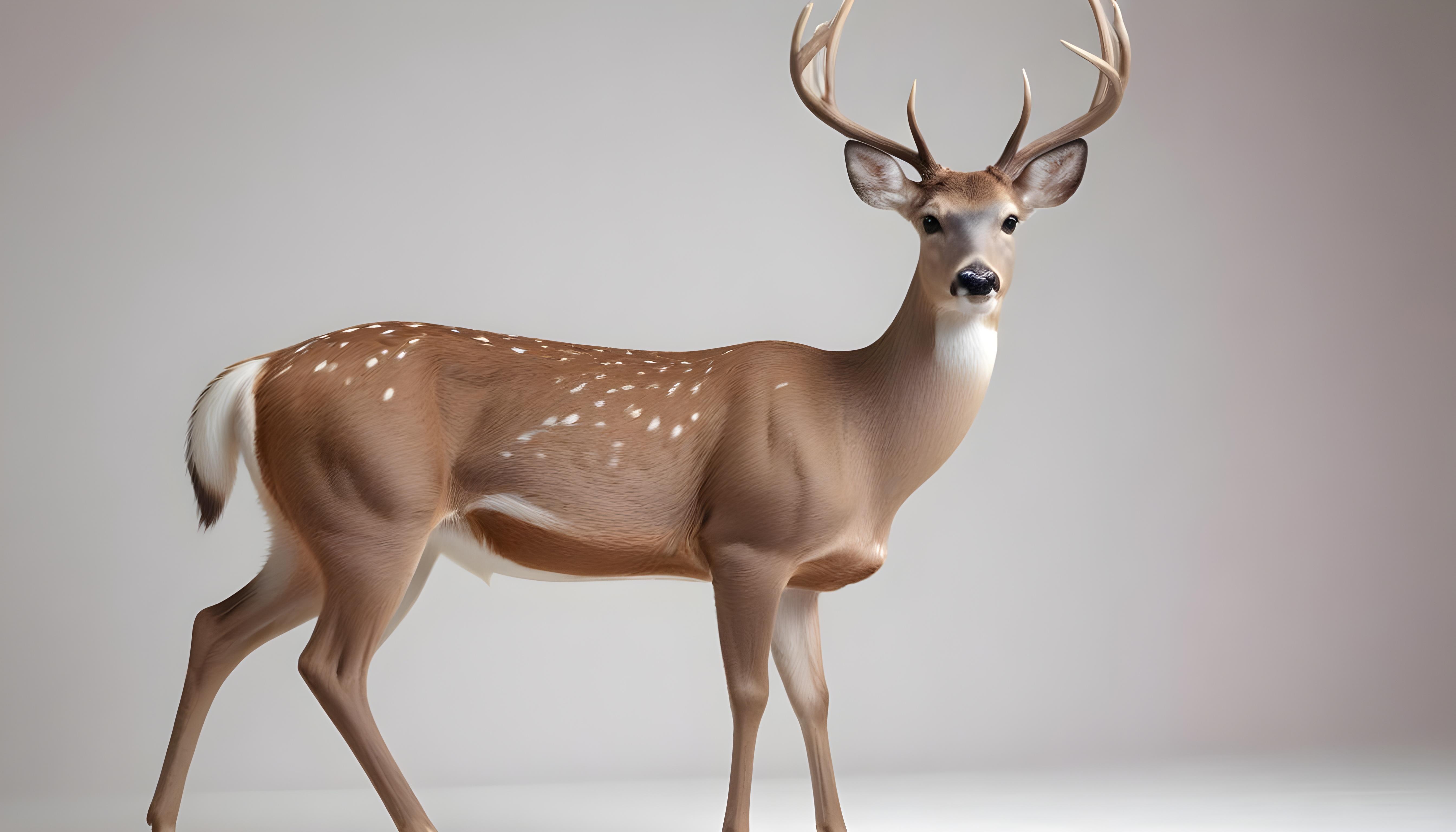 Majestic Deer Wildlife Portrait in Natural Forest Environment