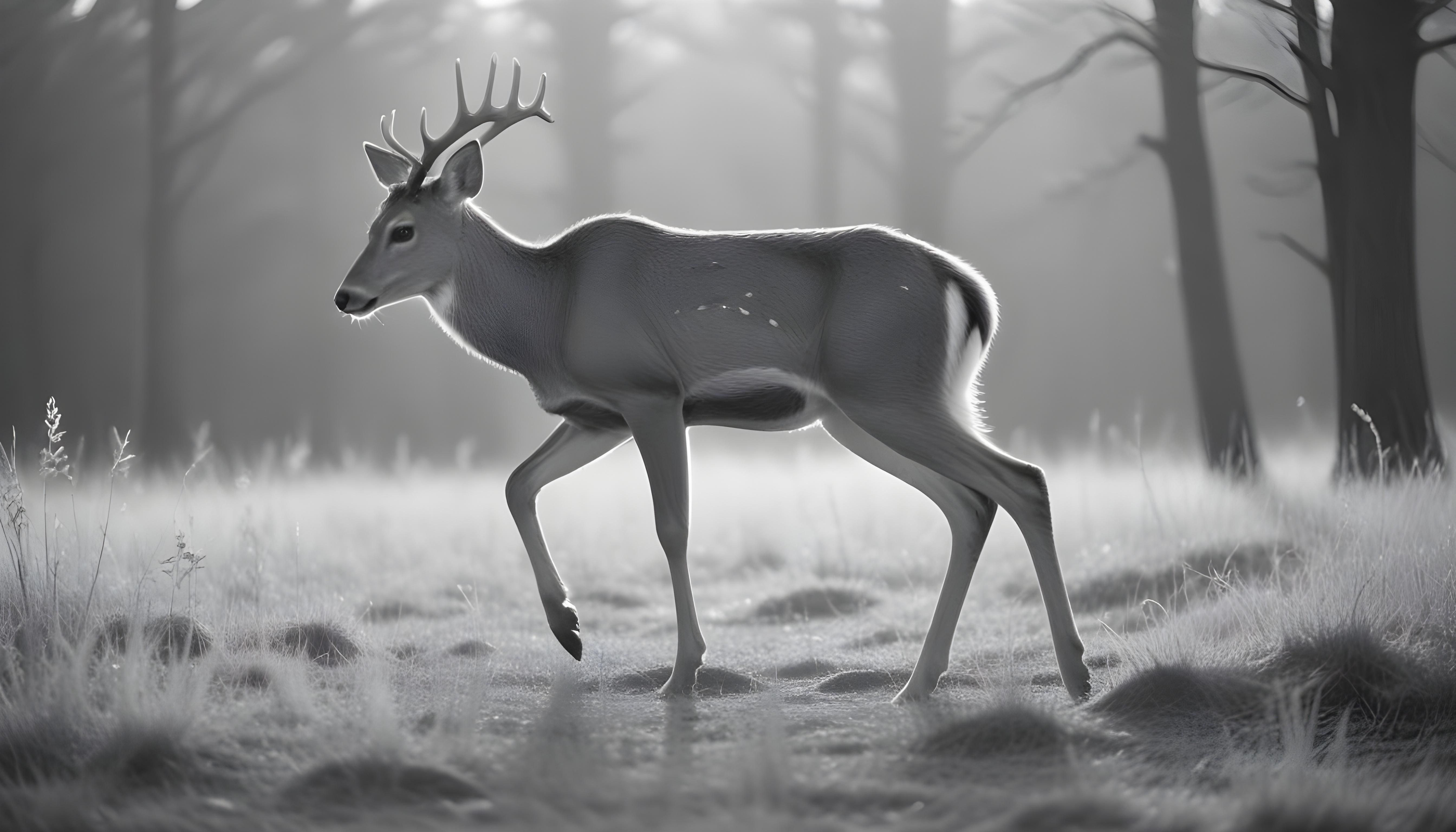 Majestic Deer Wildlife Portrait in Natural Forest Environment