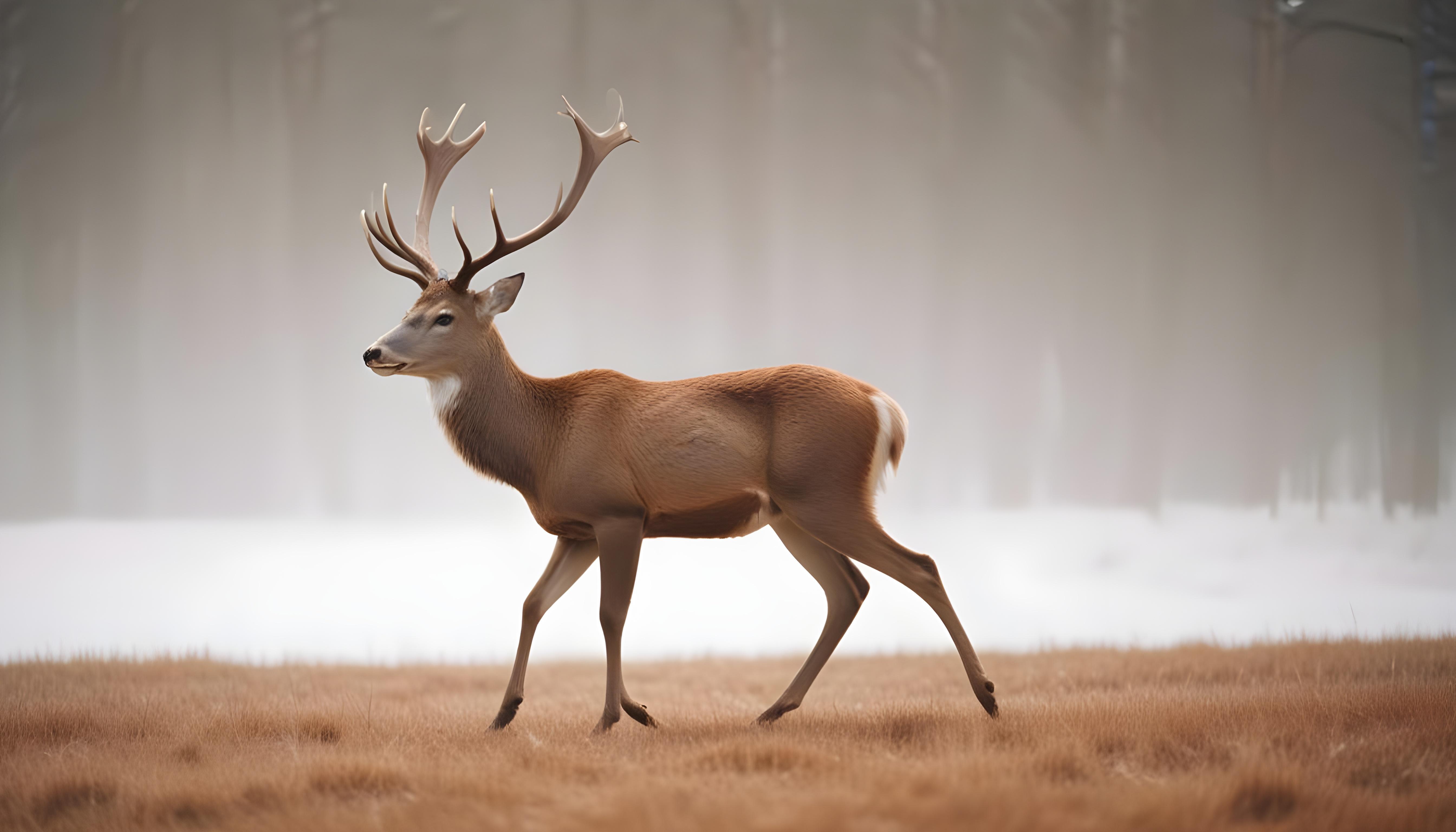 Majestic Deer Wildlife Portrait in Natural Forest Environment