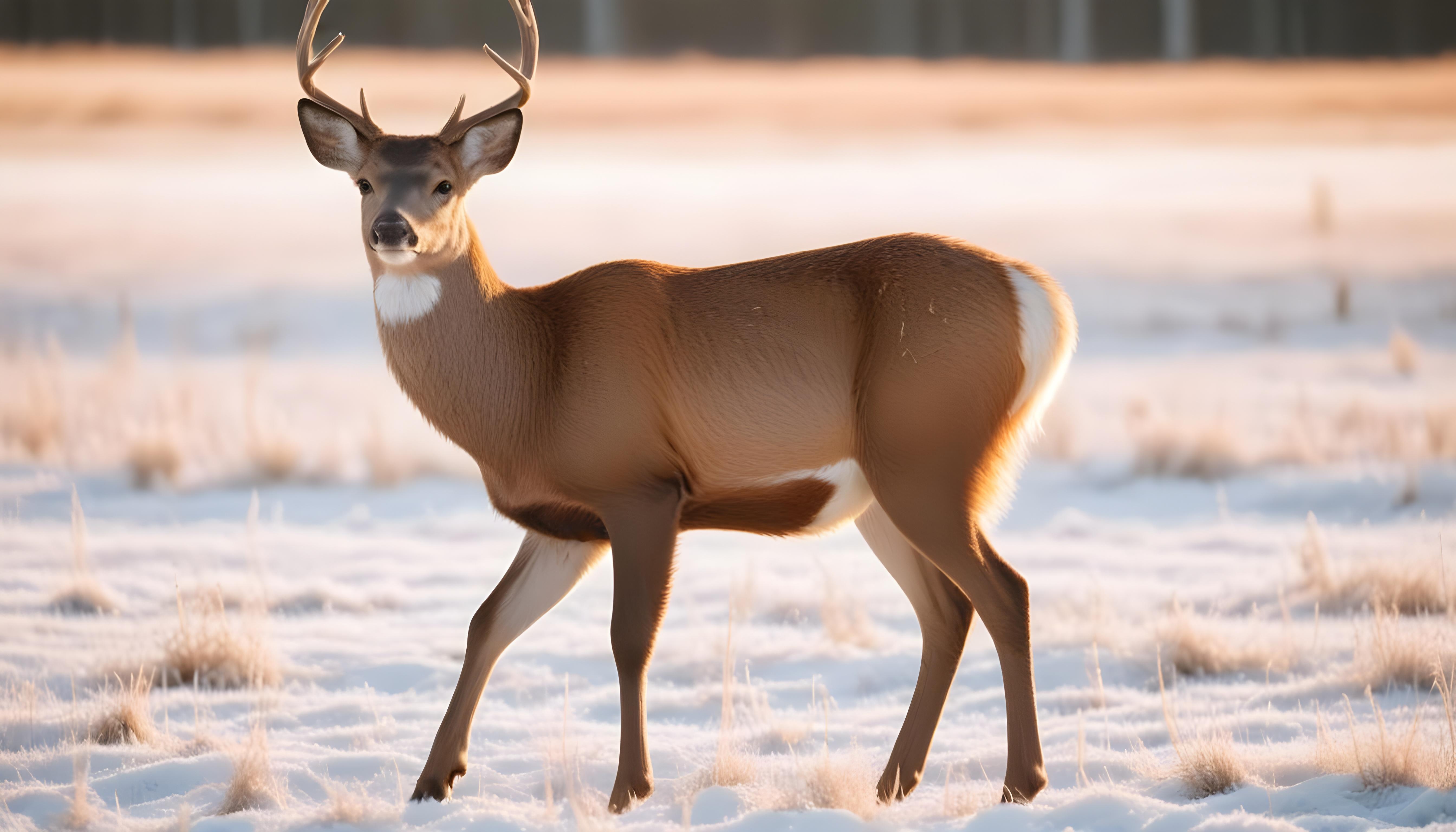 Majestic Deer Wildlife Portrait in Natural Forest Environment
