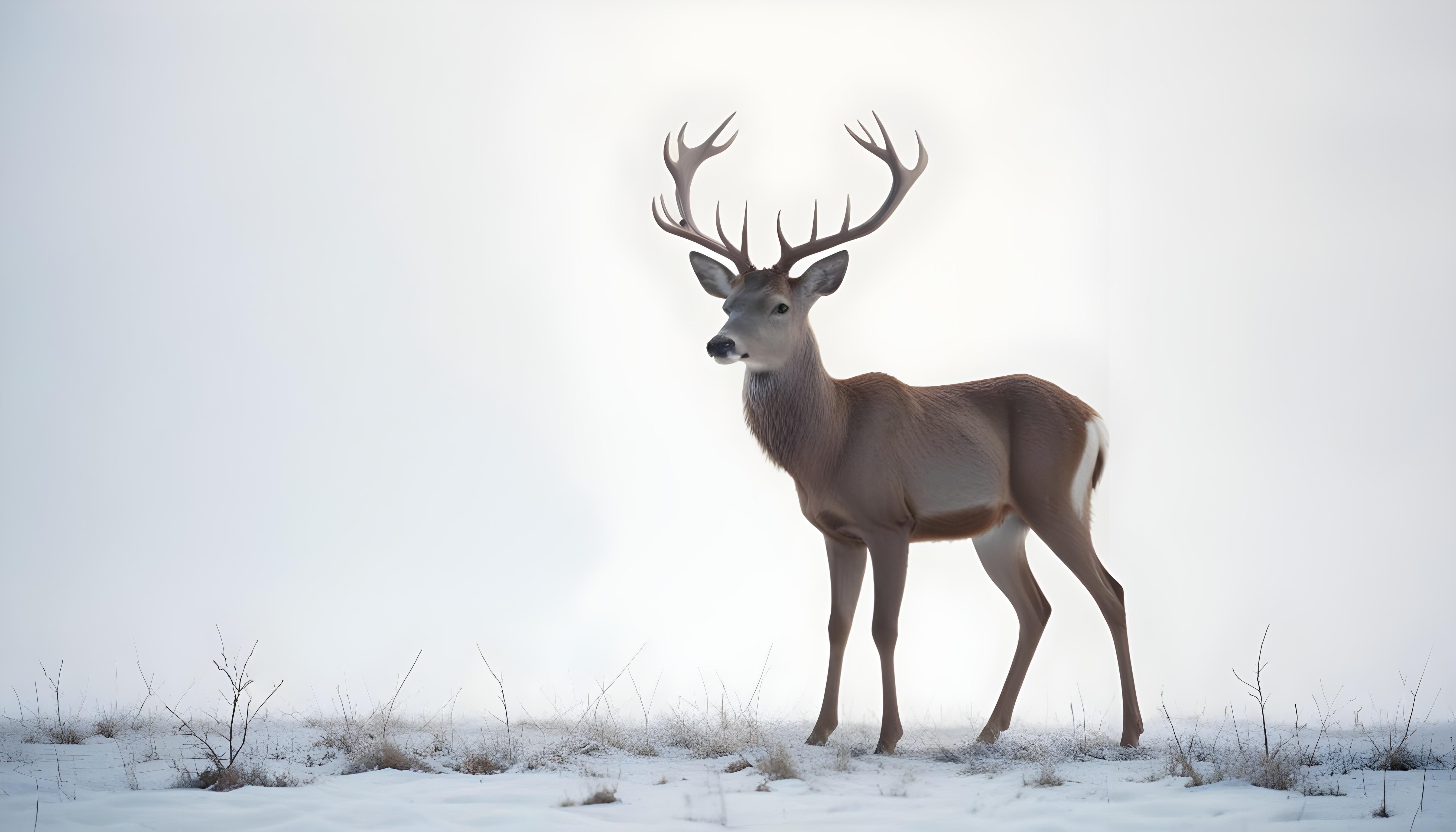 Majestic Deer Wildlife Portrait in Natural Forest Environment