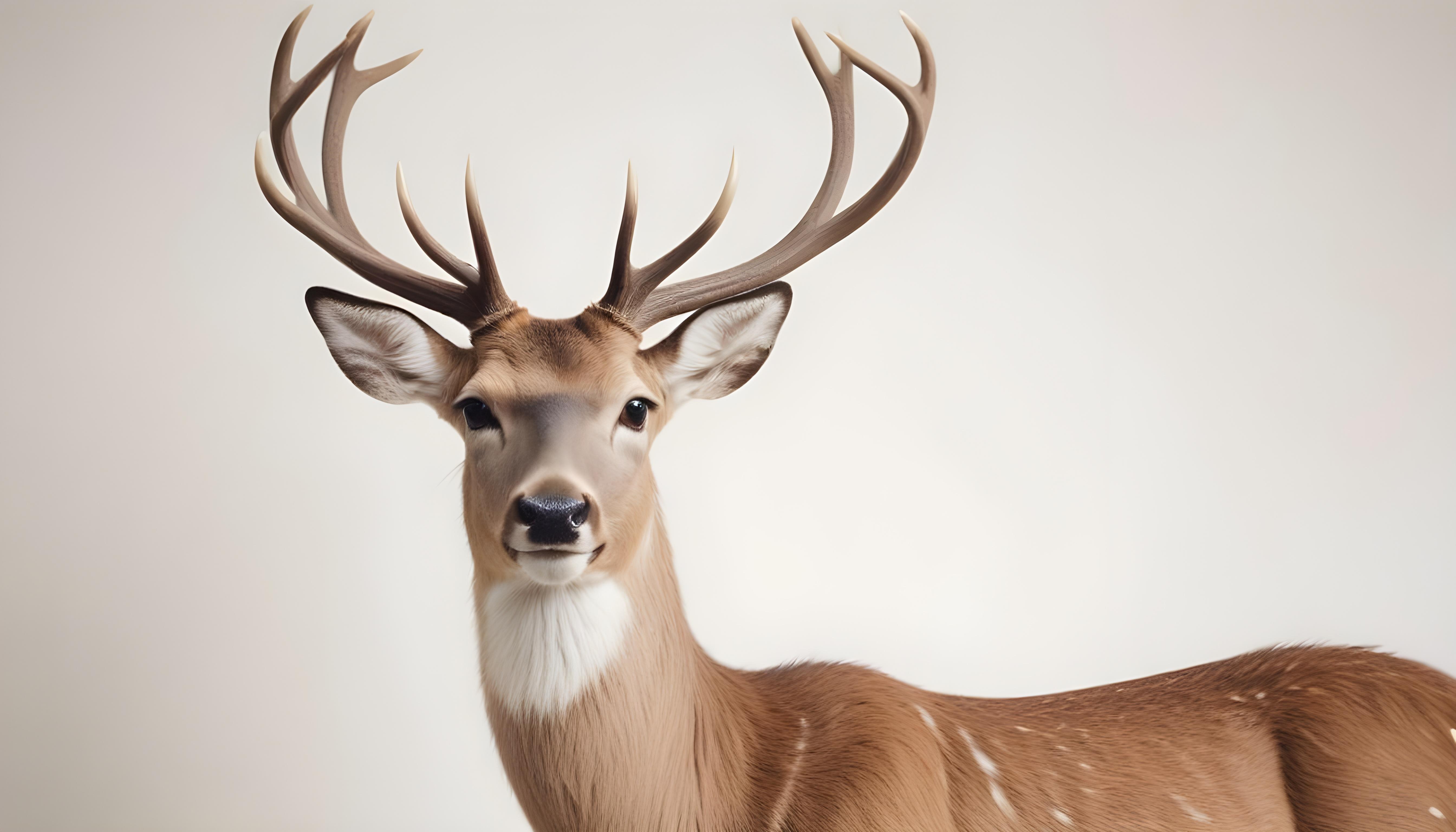 Majestic Deer Wildlife Portrait in Natural Forest Environment