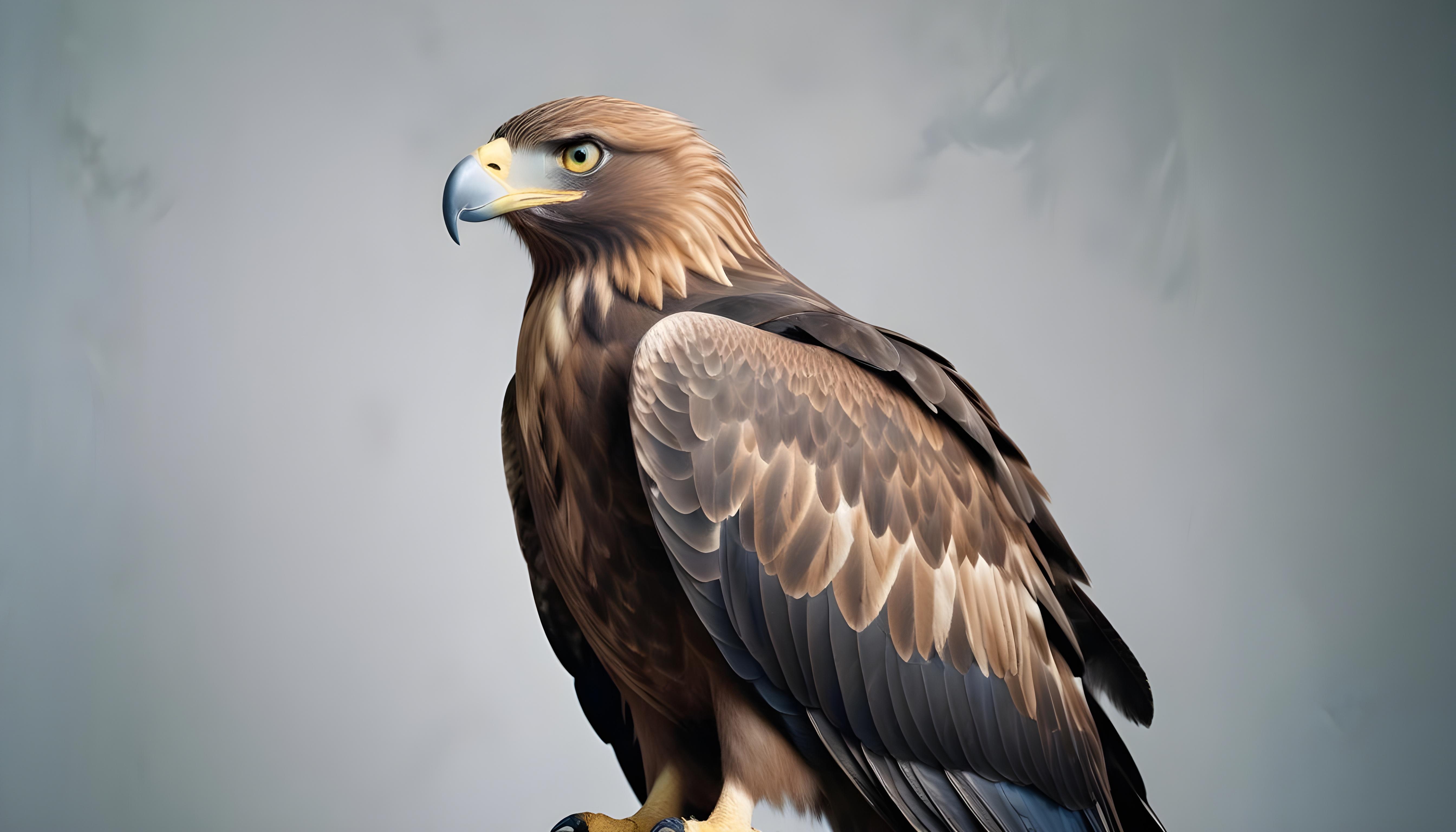 Majestic Eagle Bird of Prey Wildlife Portrait Isolated on Natural Background