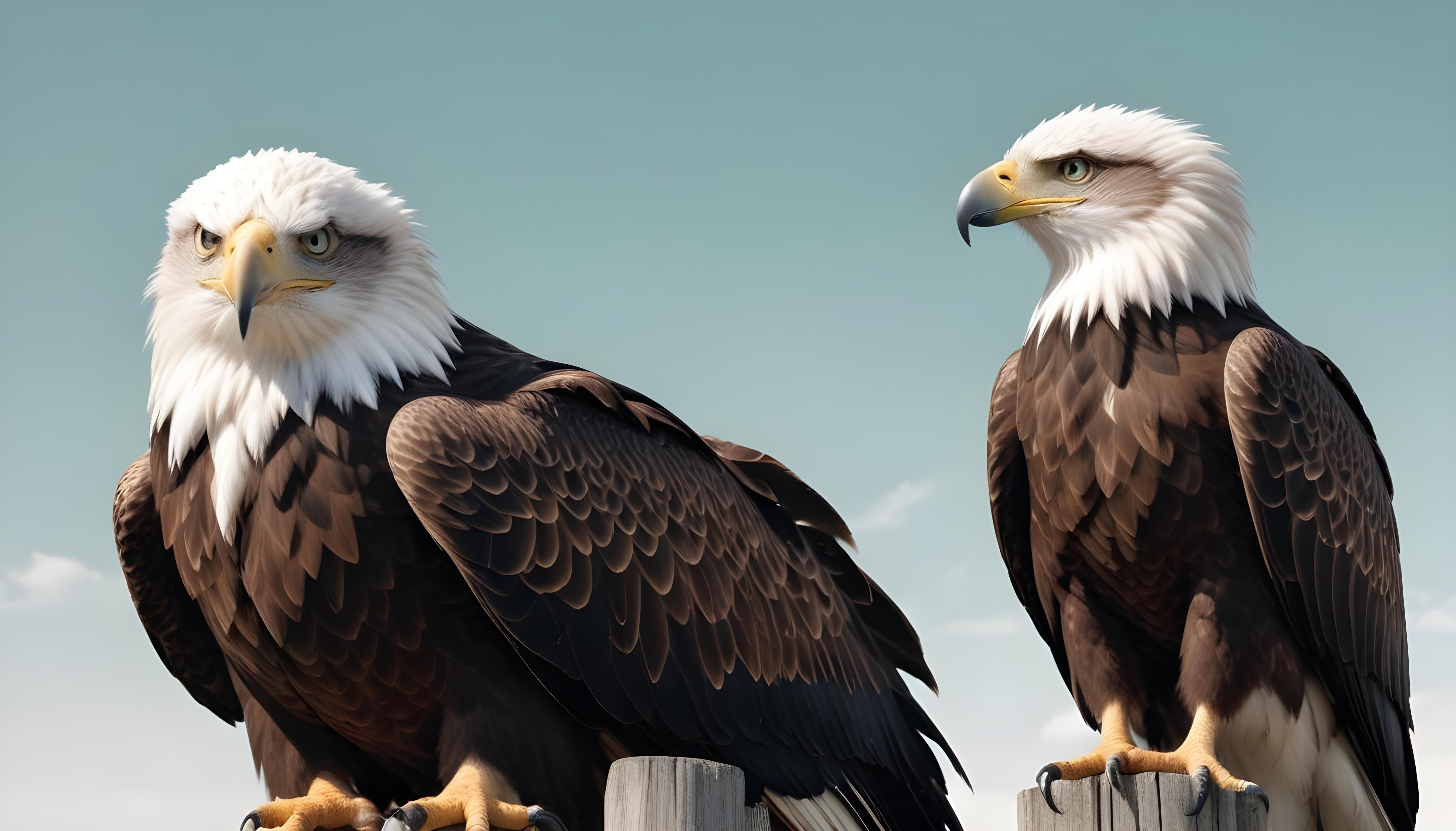 Majestic Eagle Bird of Prey Wildlife Portrait Isolated on Natural Background