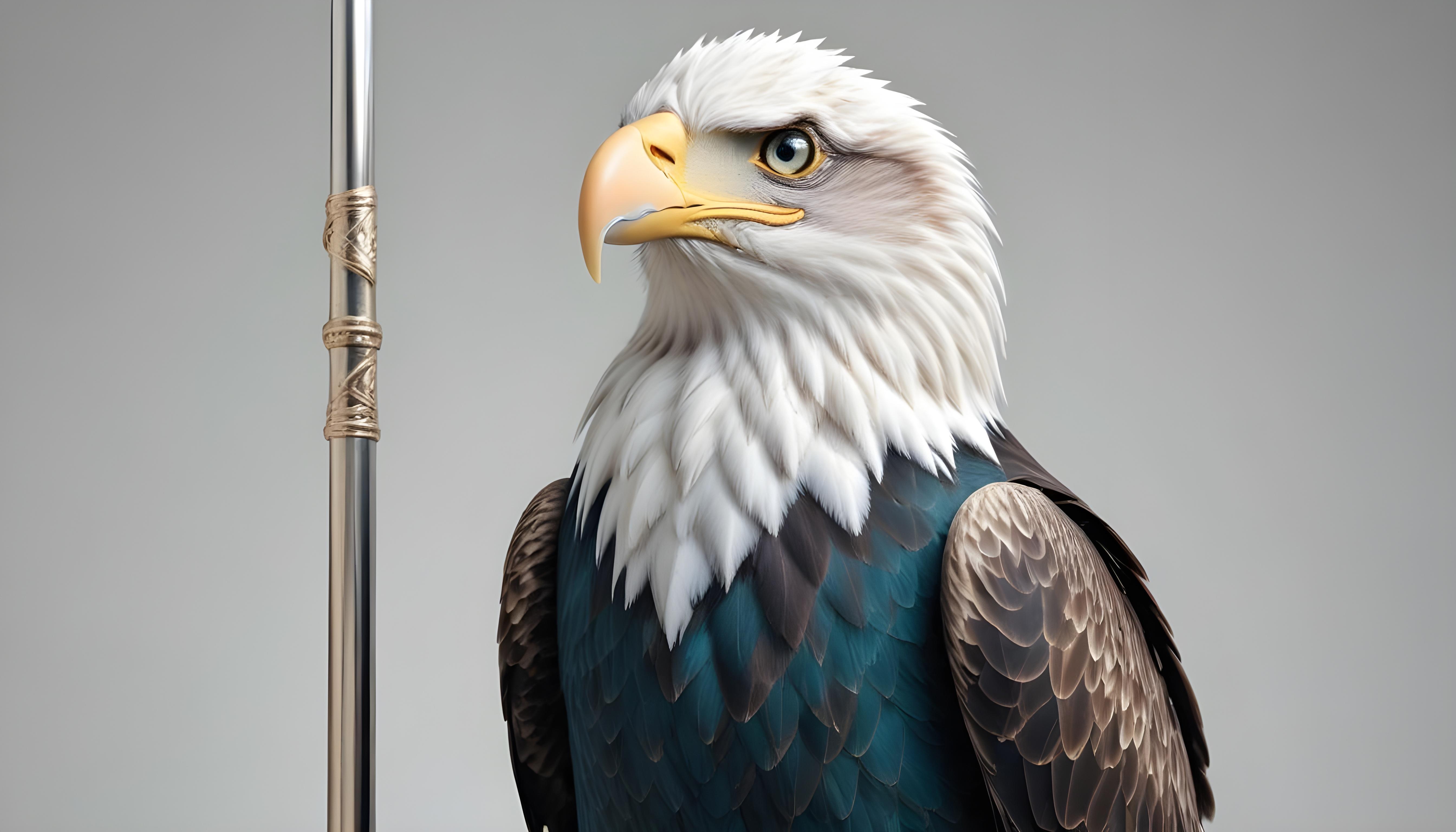 Majestic Eagle Bird of Prey Wildlife Portrait Isolated on Natural Background