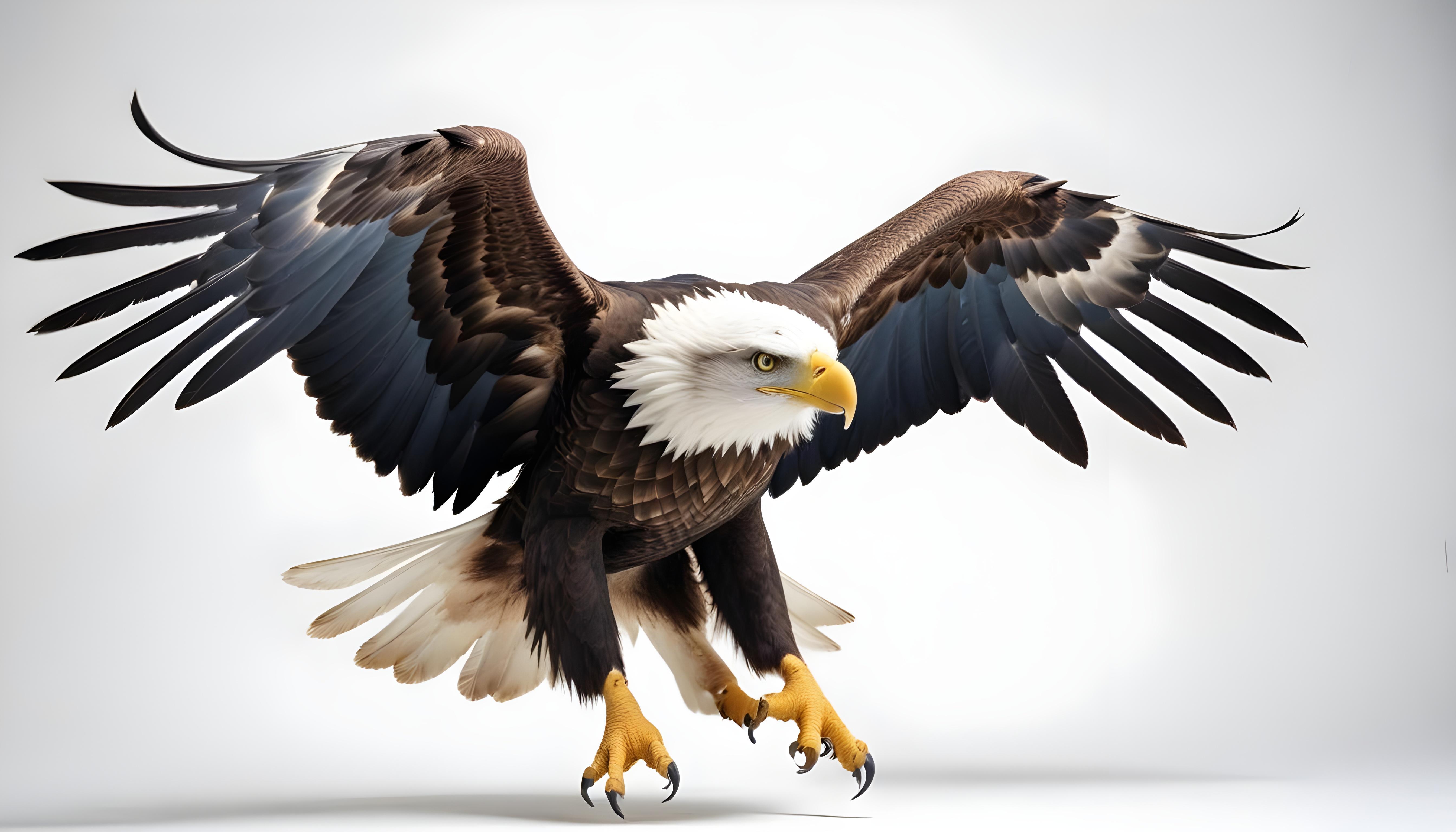 Majestic Eagle Bird of Prey Wildlife Portrait Isolated on Natural Background