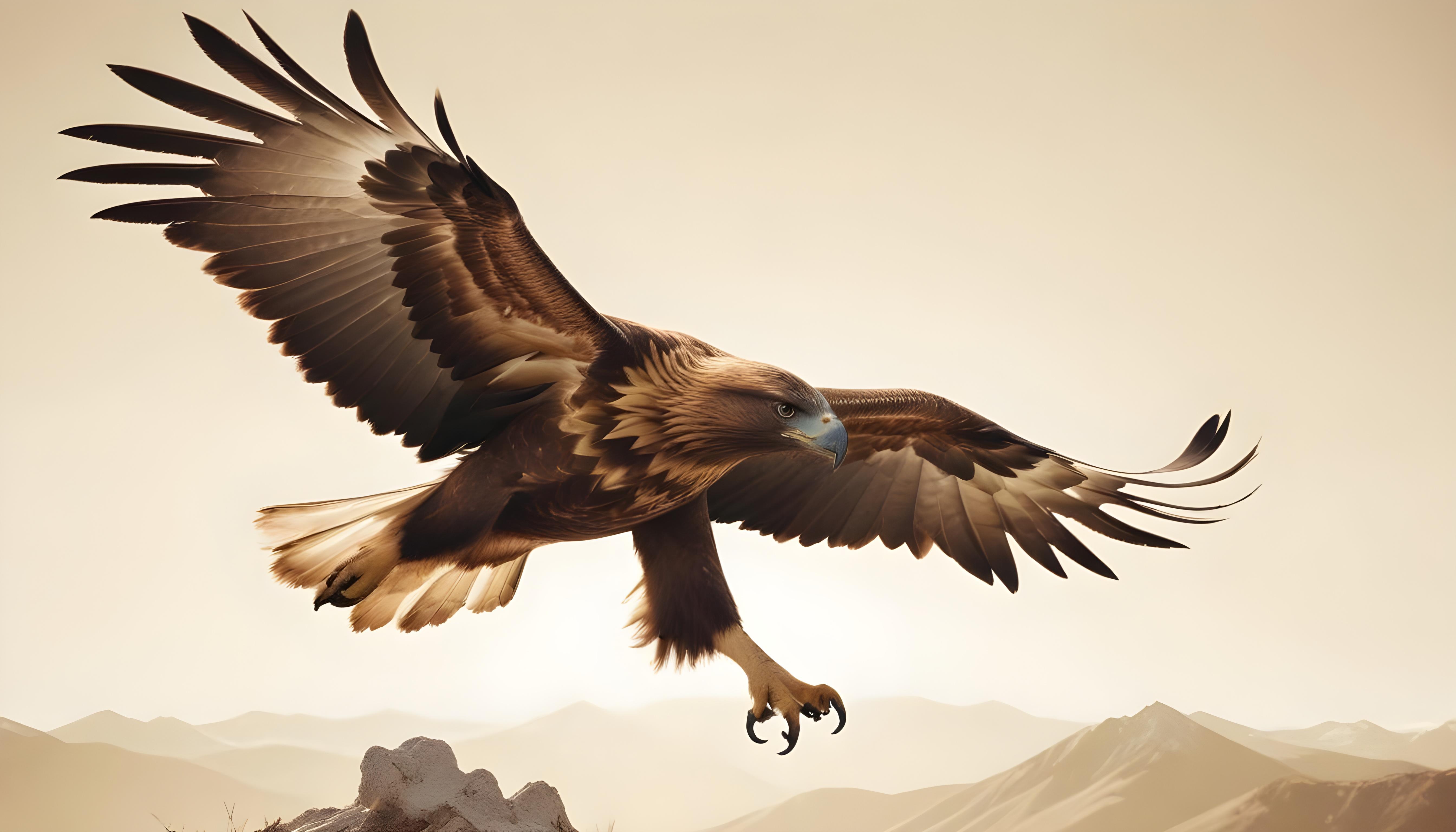 Majestic Eagle Bird of Prey Wildlife Portrait Isolated on Natural Background