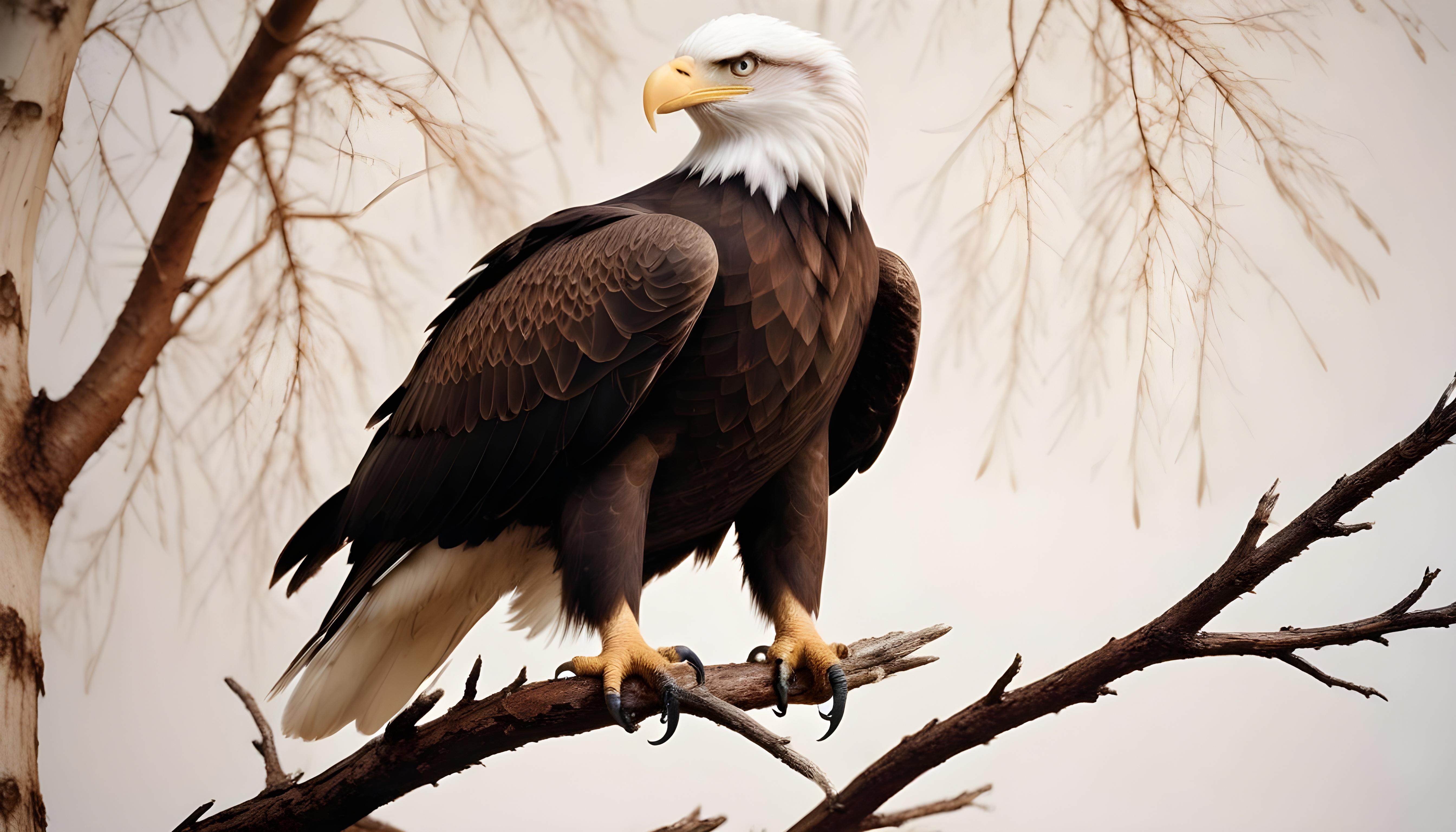Majestic Eagle Bird of Prey Wildlife Portrait Isolated on Natural Background