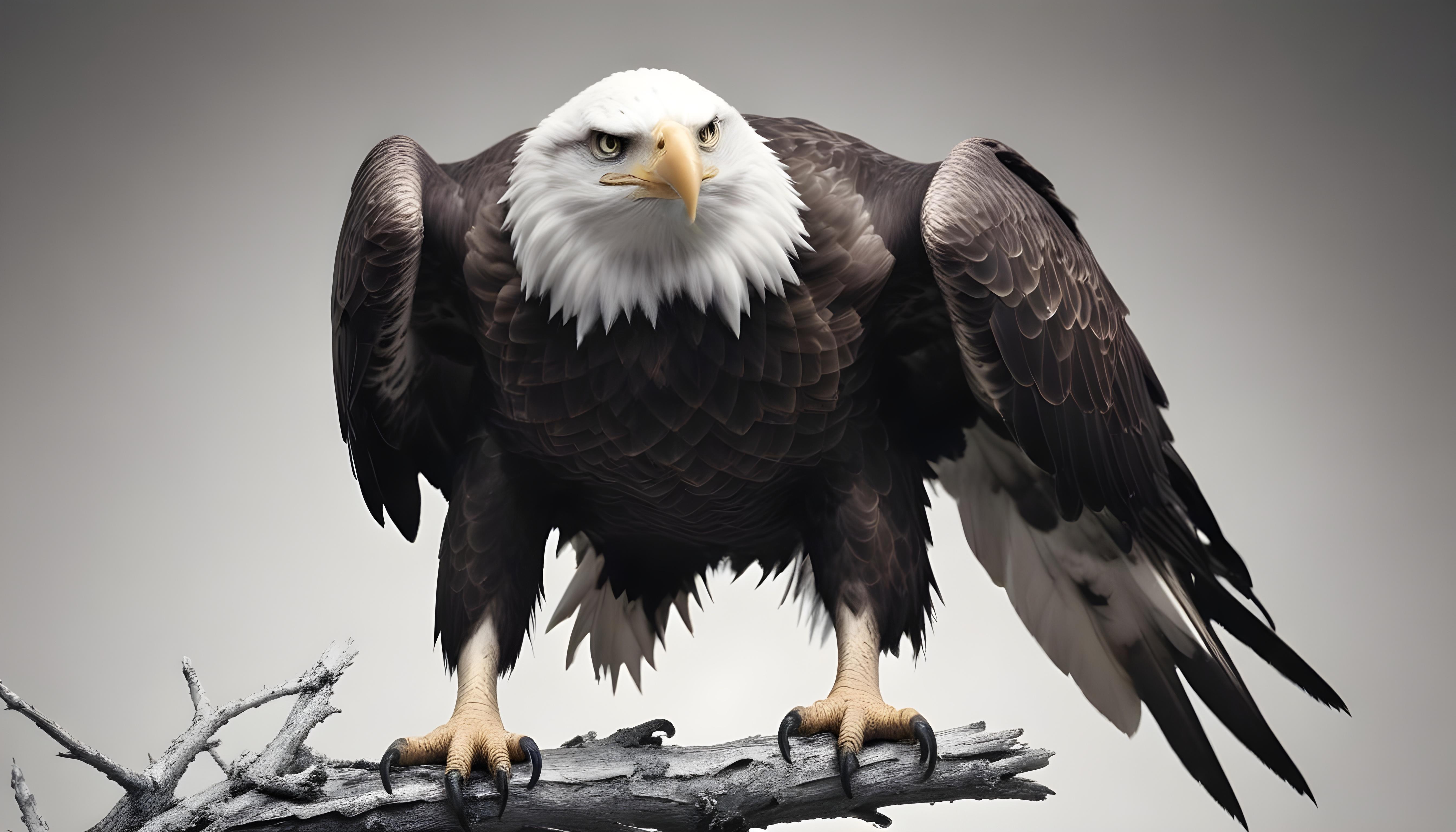 Majestic Eagle Bird of Prey Wildlife Portrait Isolated on Natural Background