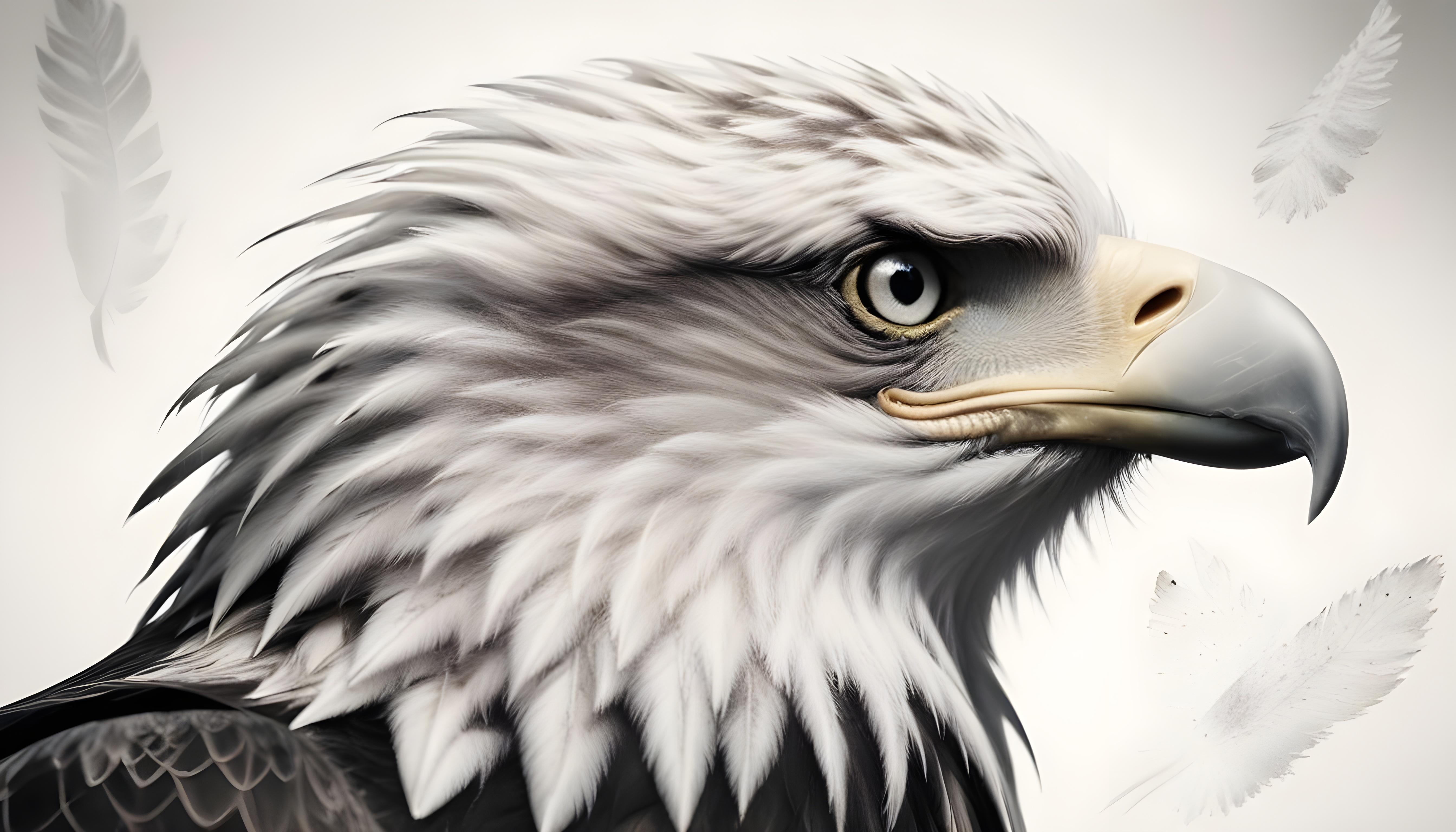 Majestic Eagle Bird of Prey Wildlife Portrait Isolated on Natural Background
