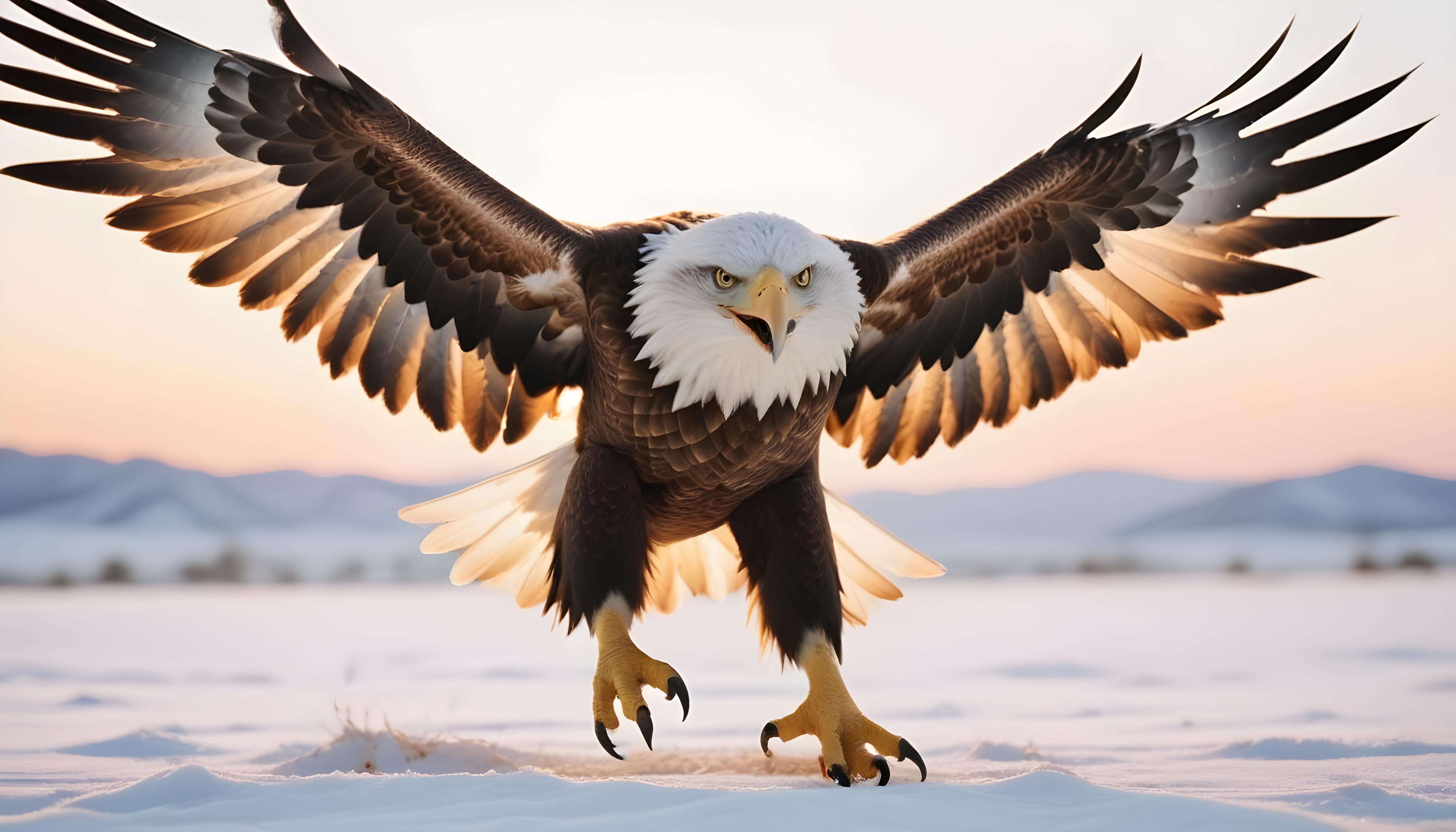 Majestic Eagle Bird of Prey Wildlife Portrait Isolated on Natural Background