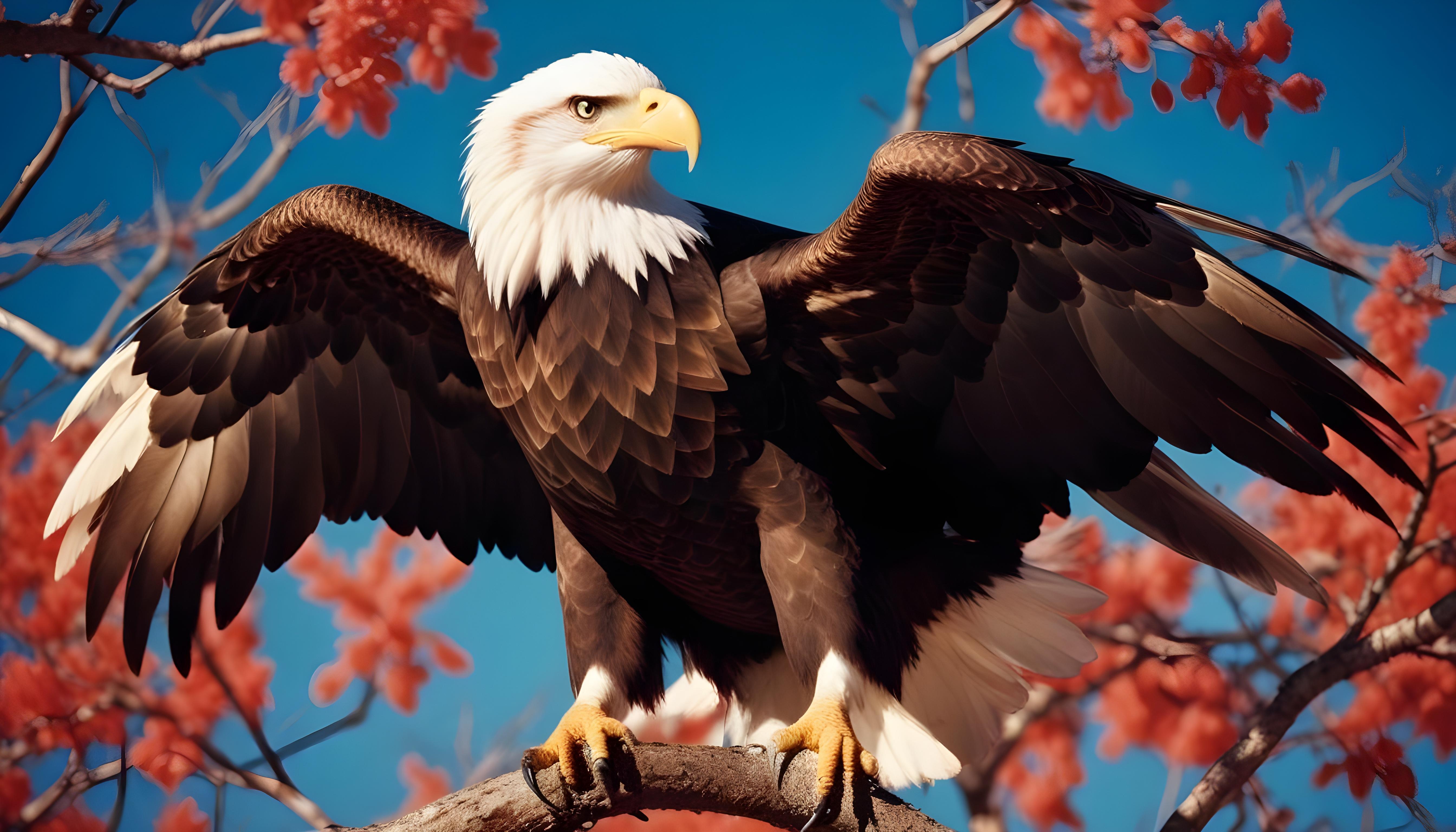 Majestic Eagle Bird of Prey Wildlife Portrait Isolated on Natural Background