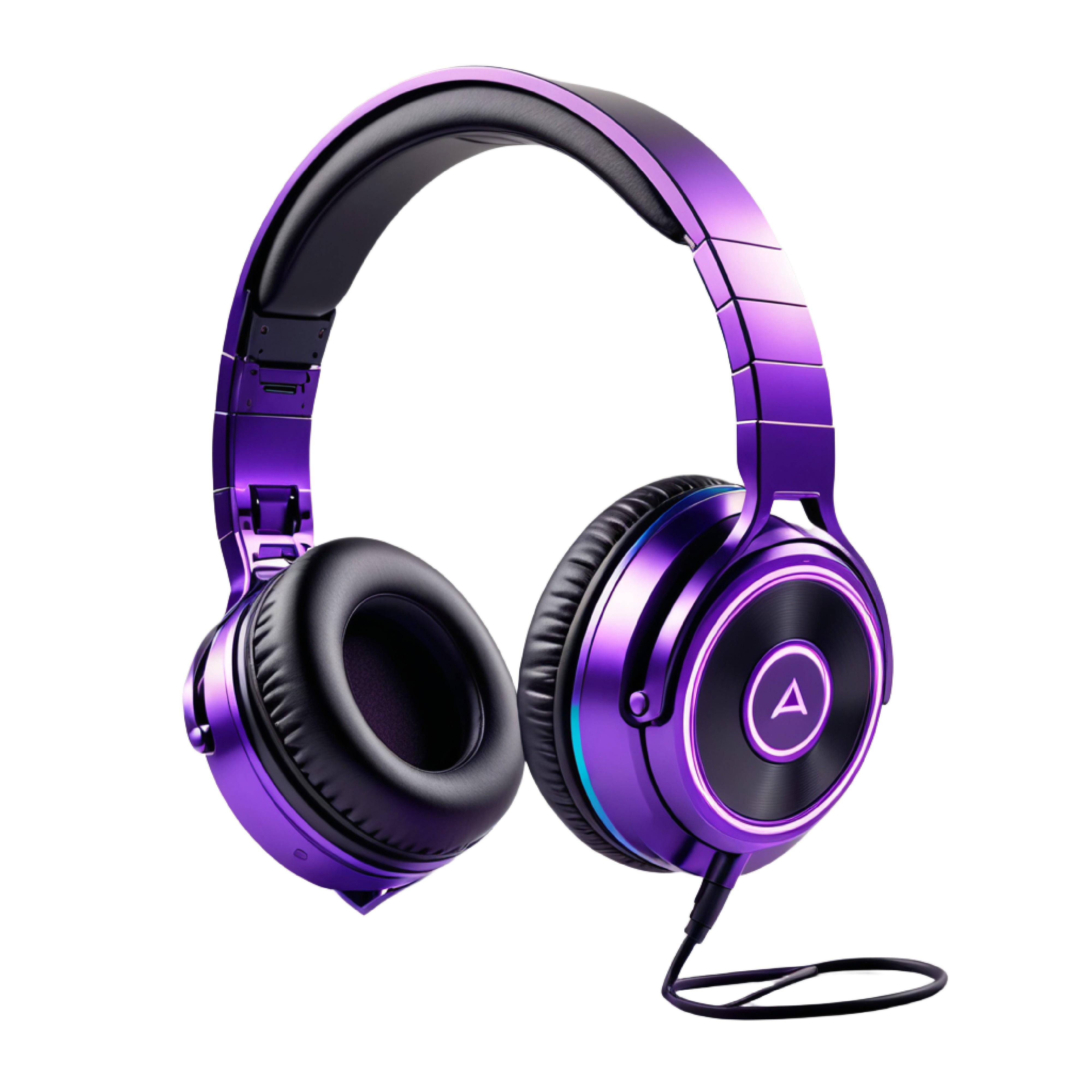 Modern Over Ear Headphones Isolated on White Background