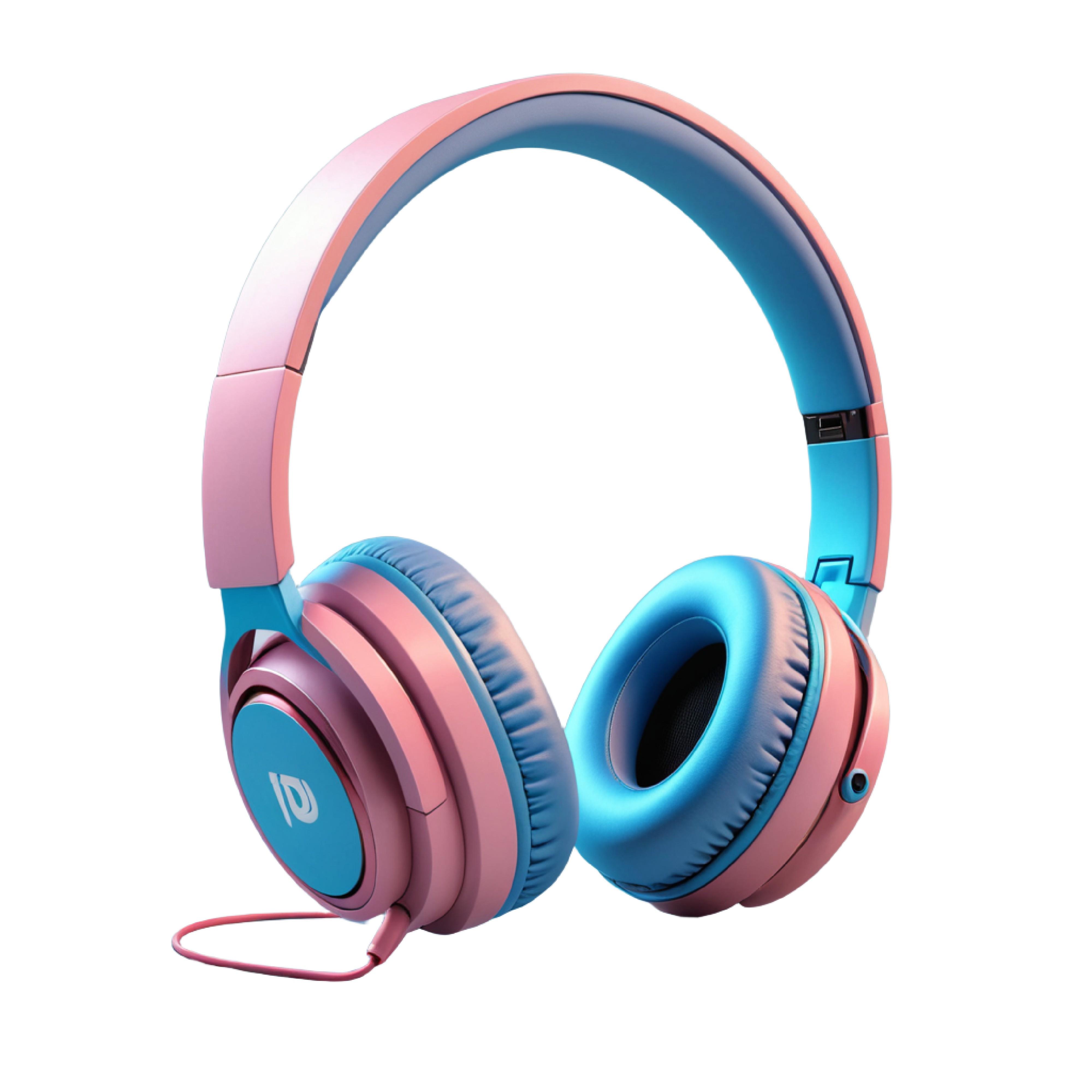 Modern Over Ear Headphones Isolated on White Background