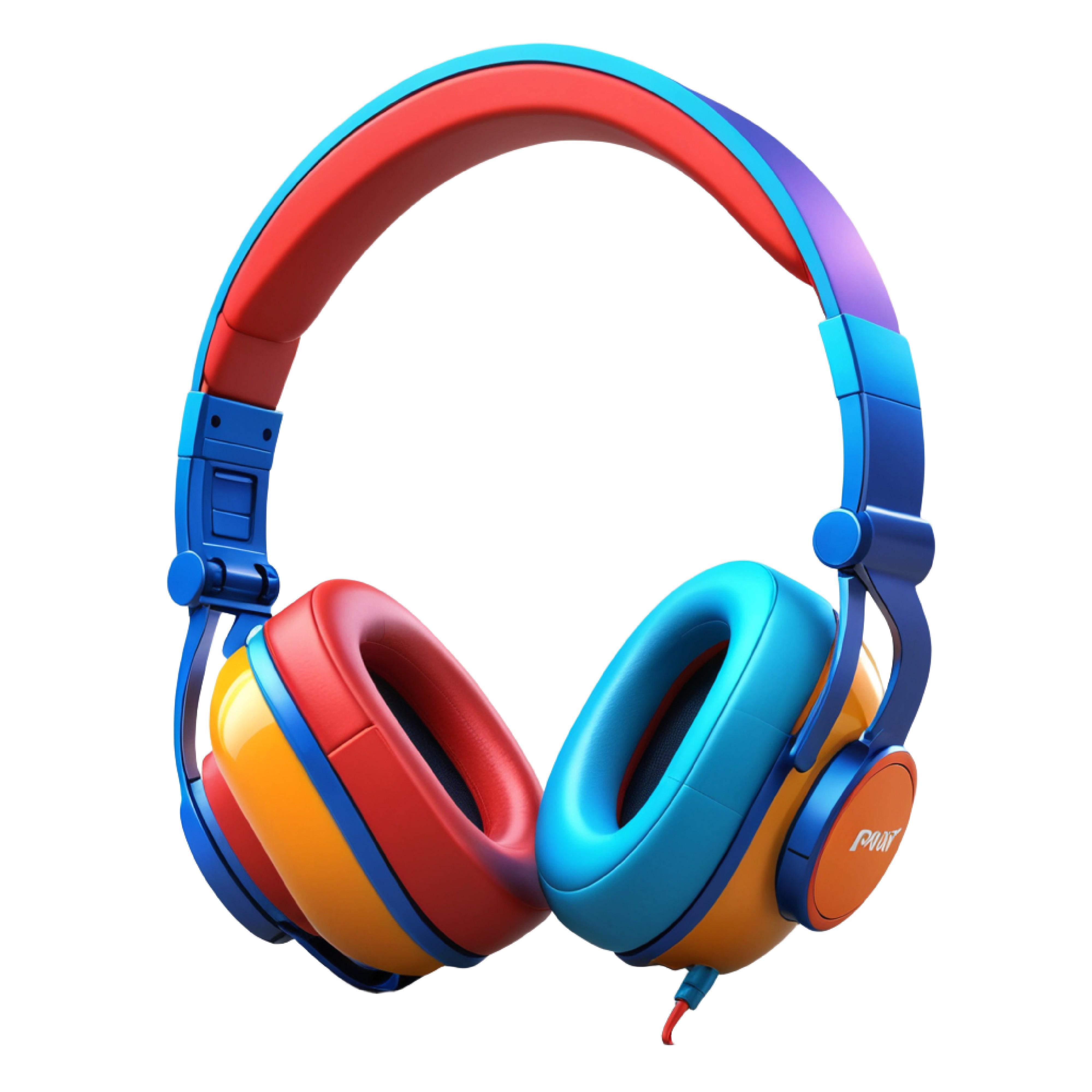 Modern Over Ear Headphones Isolated on White Background