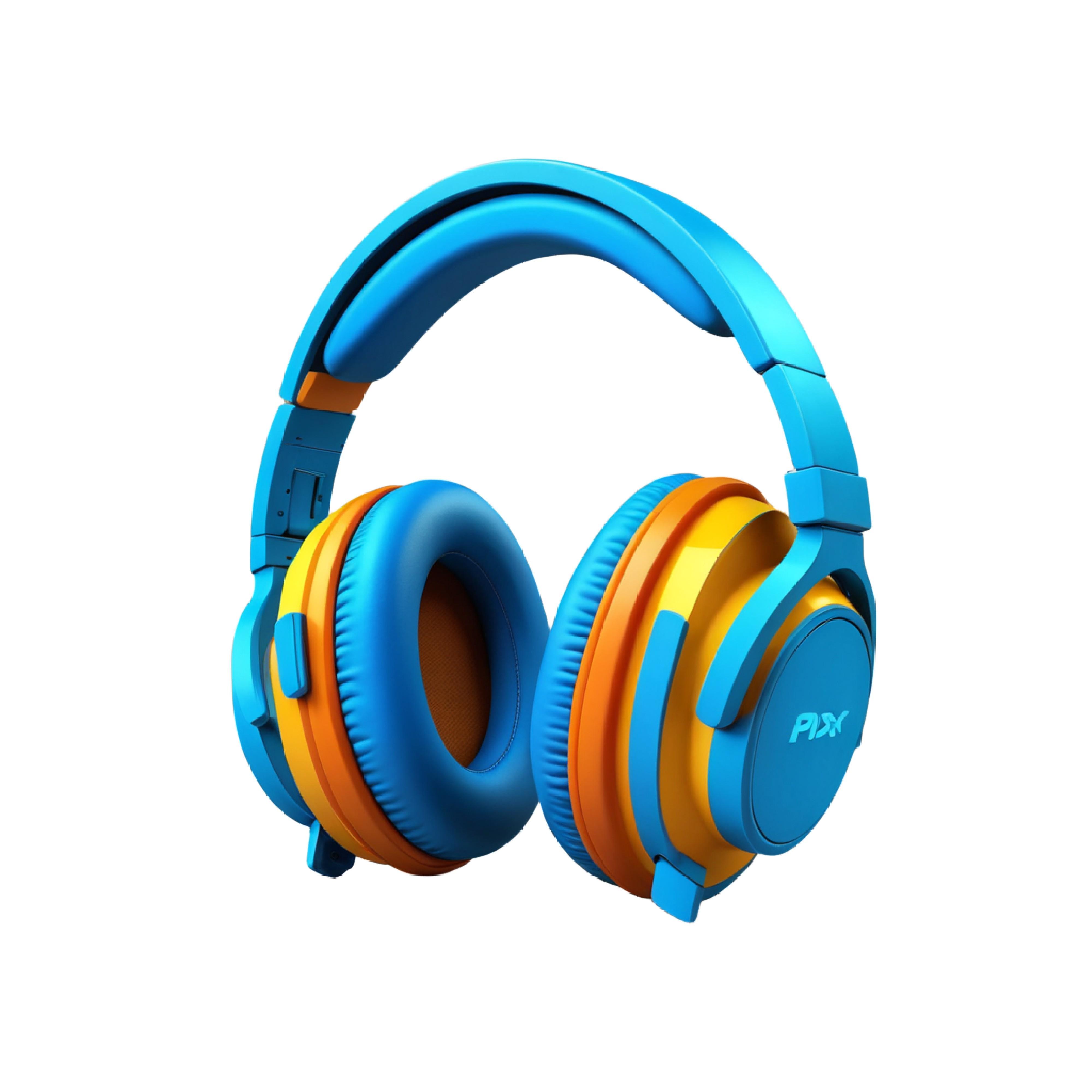 Modern Over Ear Headphones Isolated on White Background