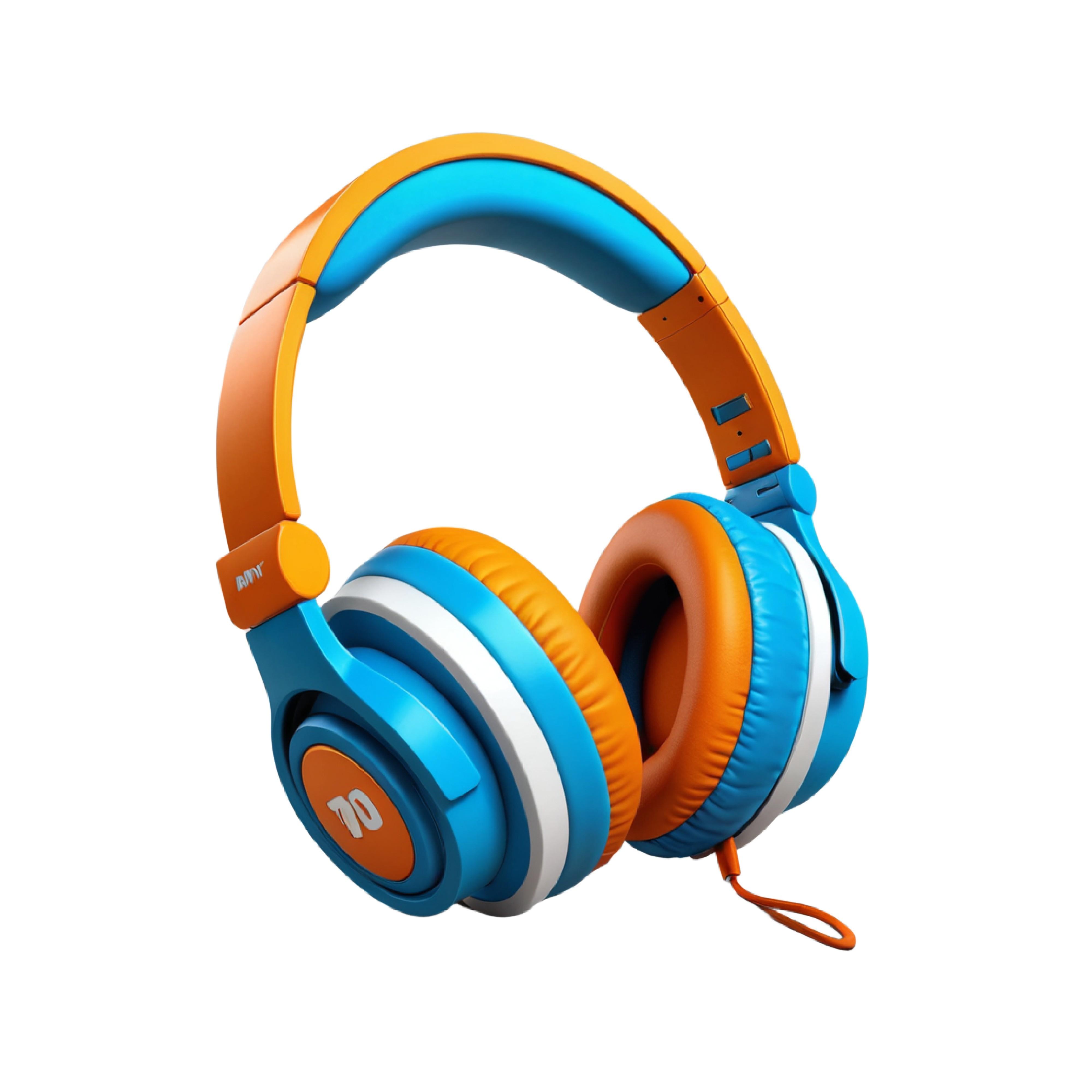 Modern Over Ear Headphones Isolated on White Background