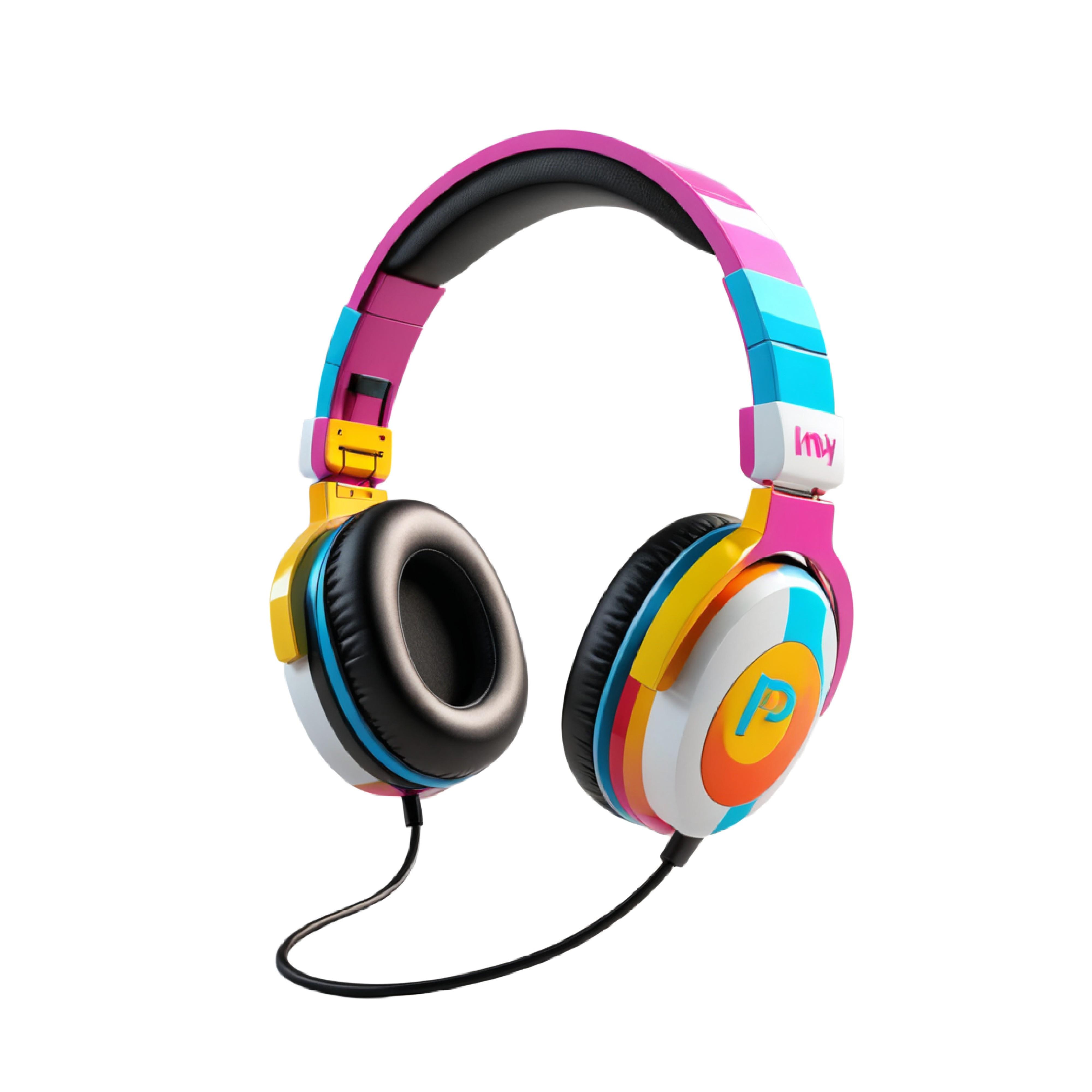 Modern Over Ear Headphones Isolated on White Background