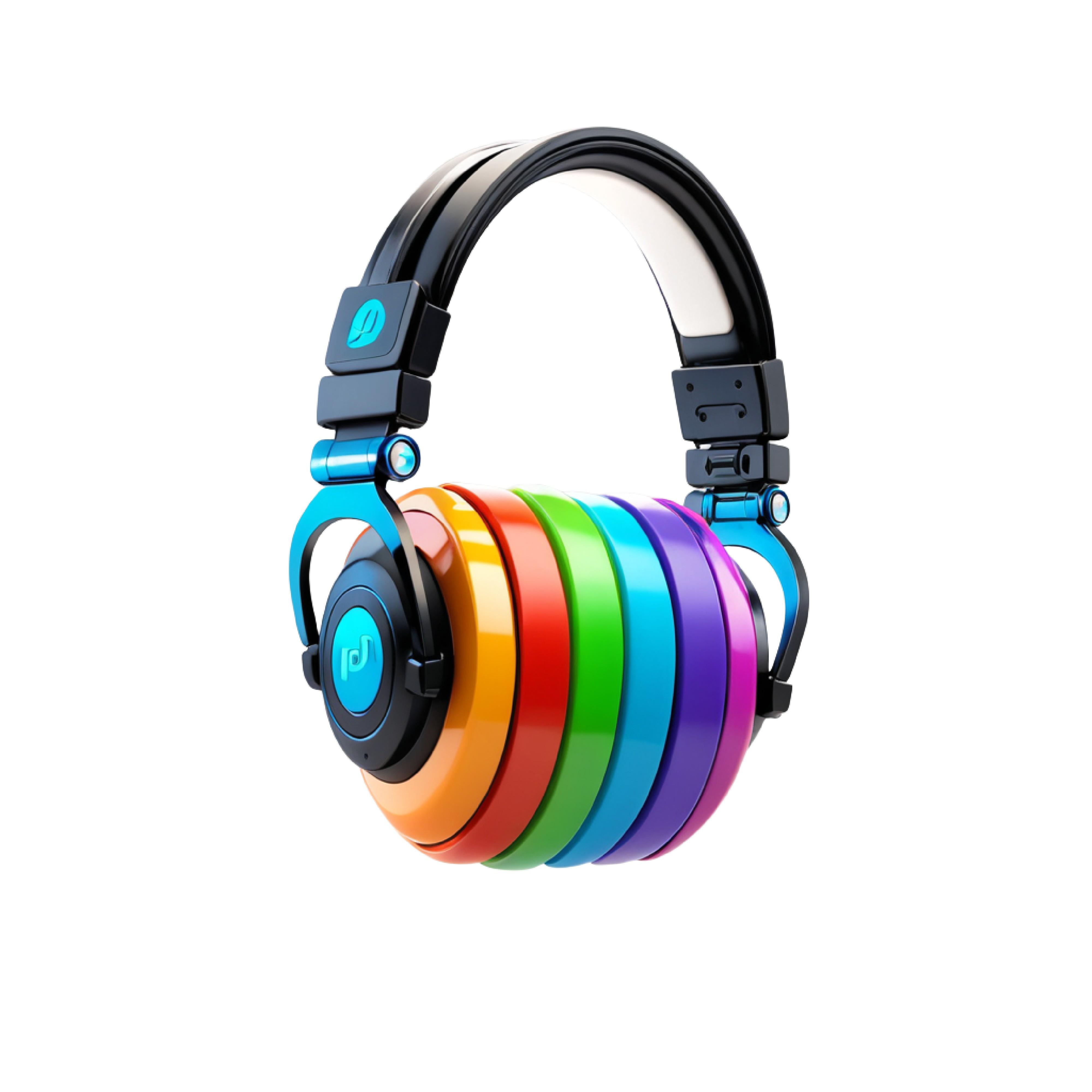 Modern Over Ear Headphones Isolated on White Background