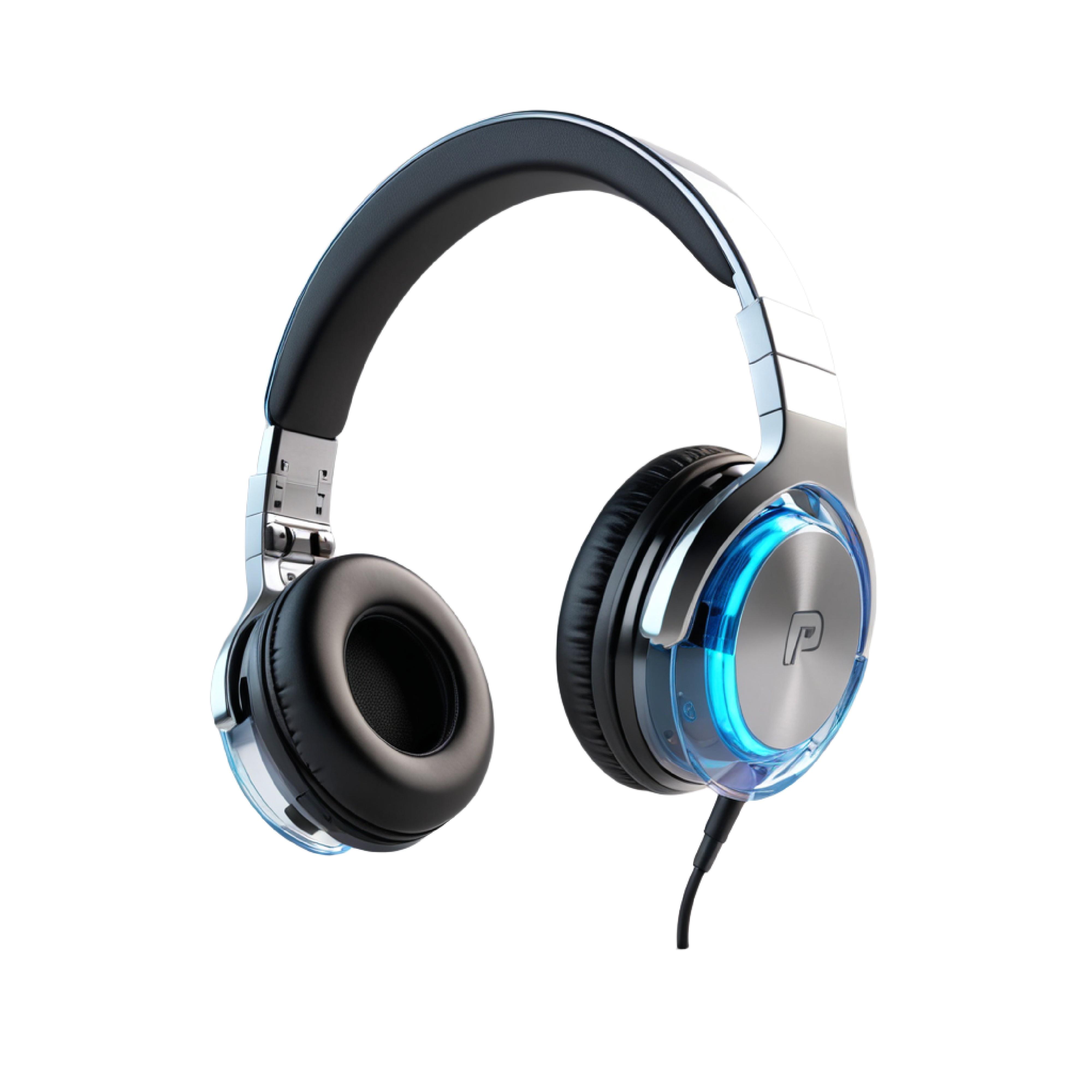 Modern Over Ear Headphones Isolated on White Background