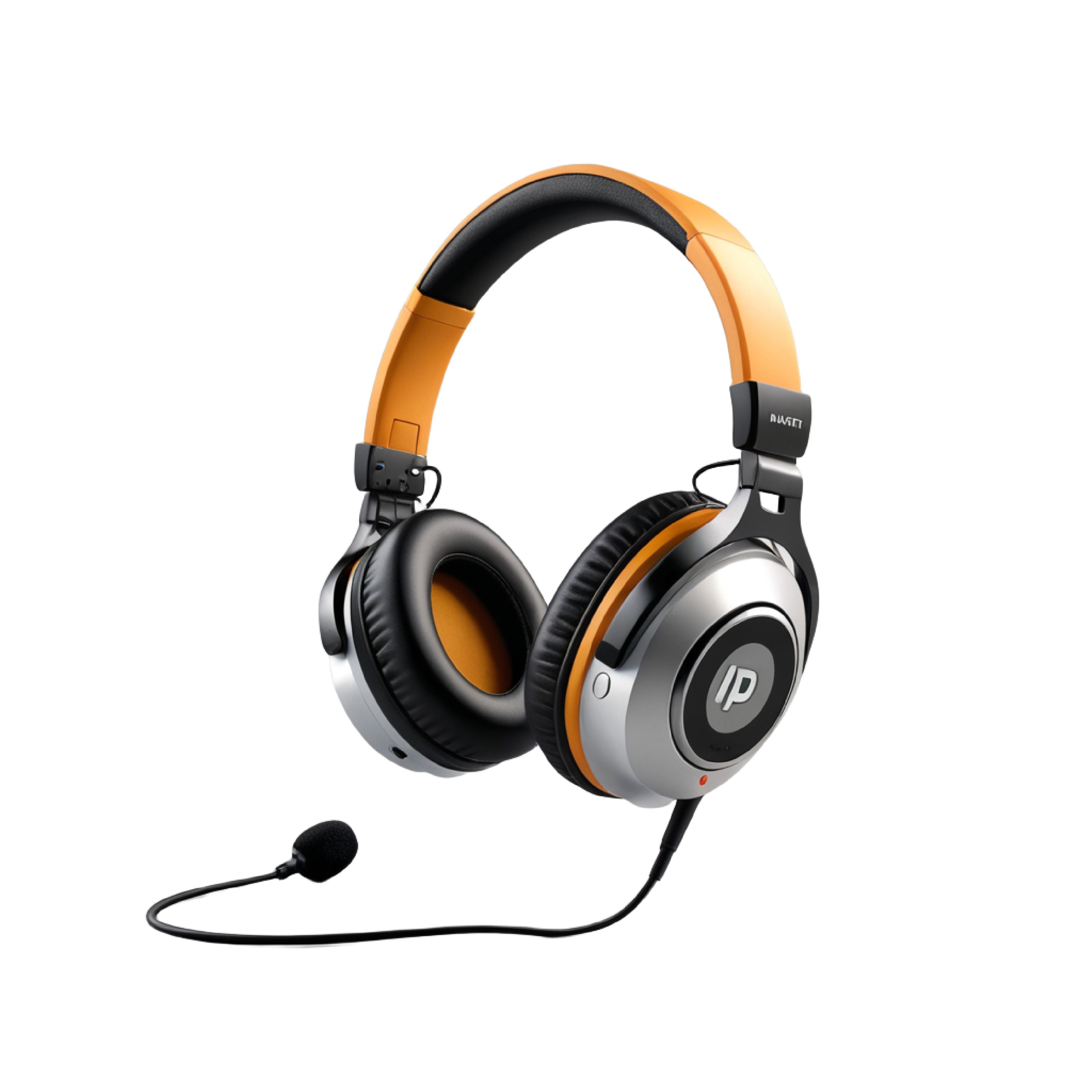 Modern Over Ear Headphones Isolated on White Background
