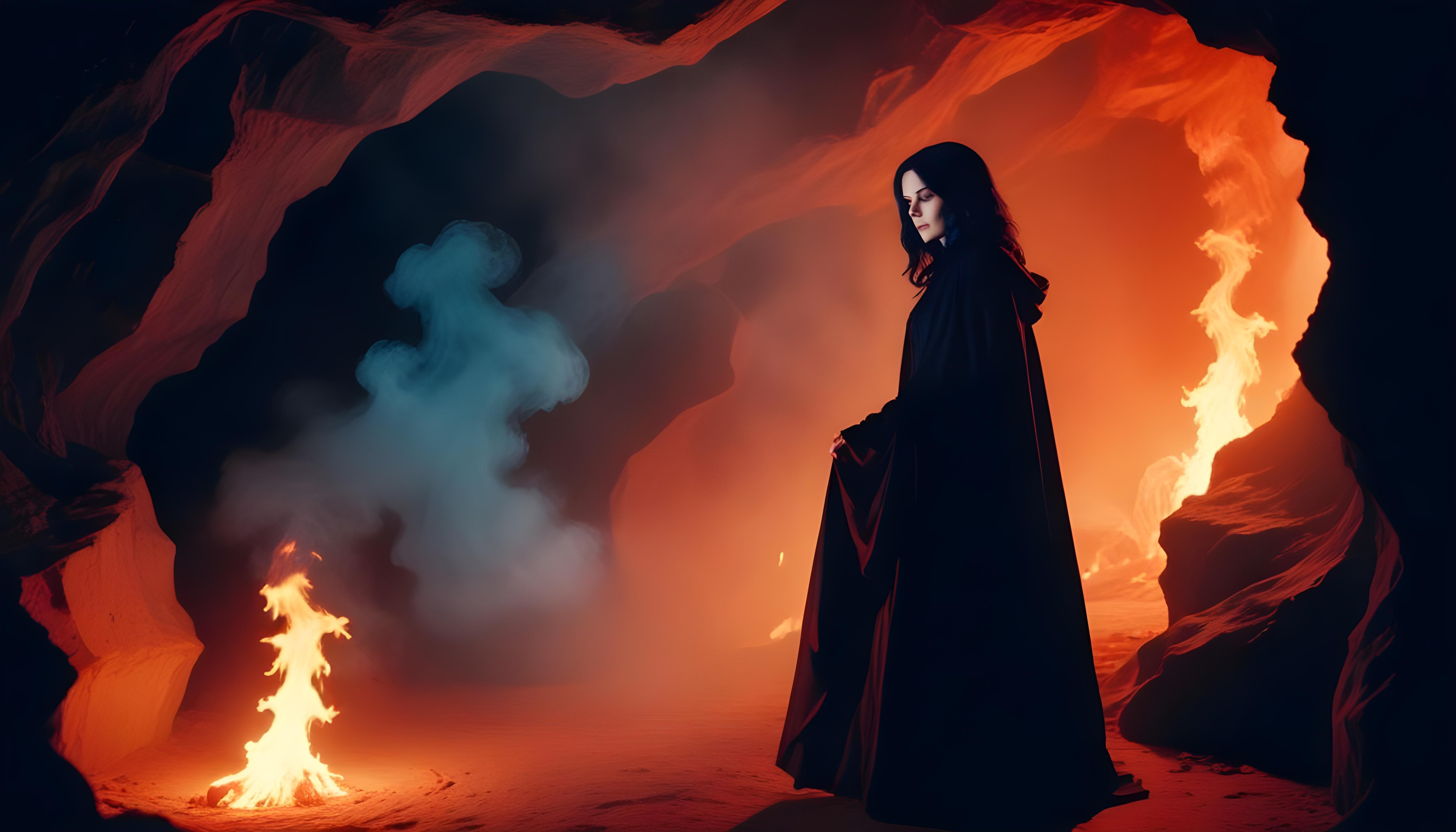 Mystical Vampire Queen Holding Red Rose in Dark Fantasy Gothic Setting
