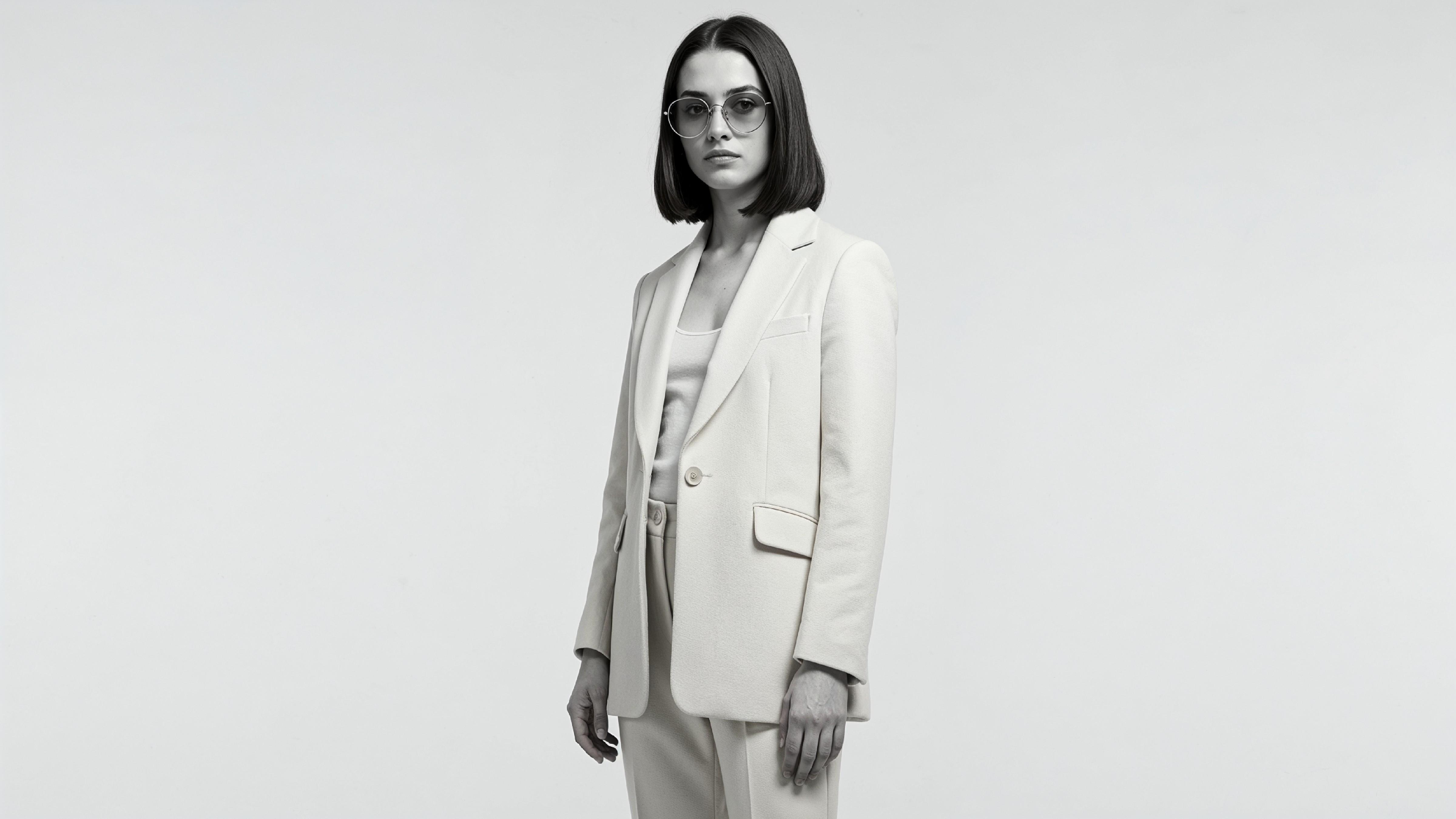 Stylish Young Woman Wearing Elegant Coat and Modern Fashion Outfit