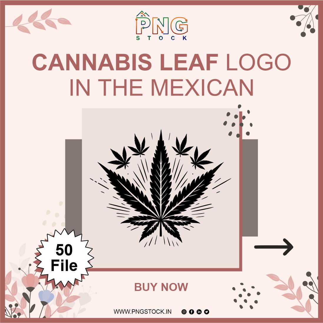 CBD Cannabis Leaf Logo Design Bundle - SVG & CDR 50 File