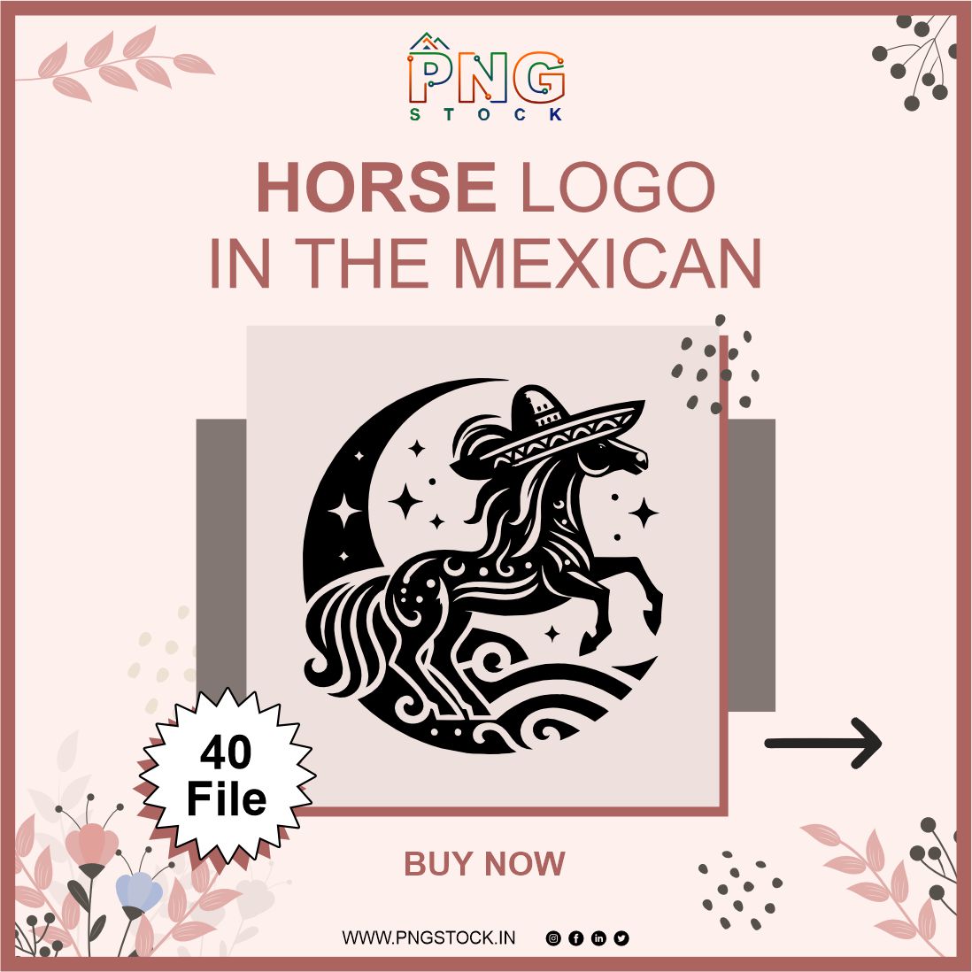 Horse in the Mexican Style Logo Bundle - SVG & CDR 40 File