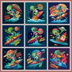 Alien Back to Home - Tshirt Sticker Design Bundle – SVG & CDR 50+ File