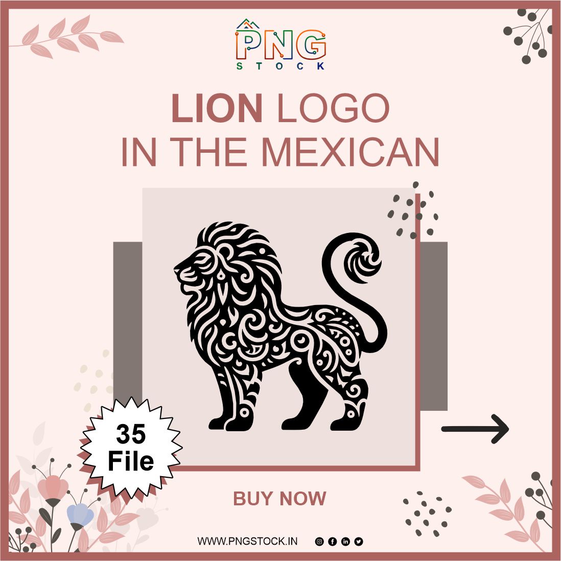 LION Logo in the Mexican Style – SVG & CDR 35 File